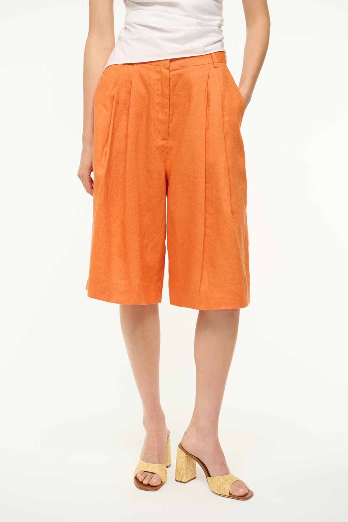 STAUD CRUZ BERMUDA LINEN SHORT APRICOT - 3