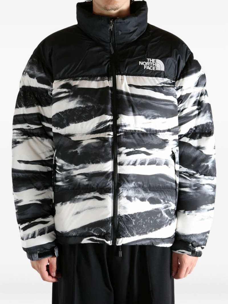 The North Face wave-print puffer jacket outlook