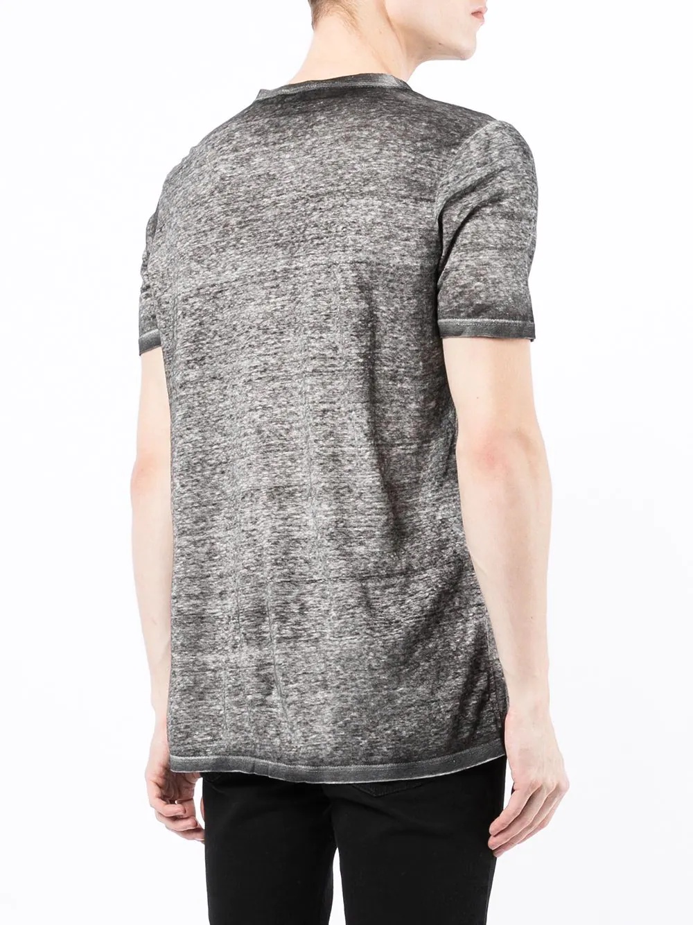 round-neck linen T-shirt - 4