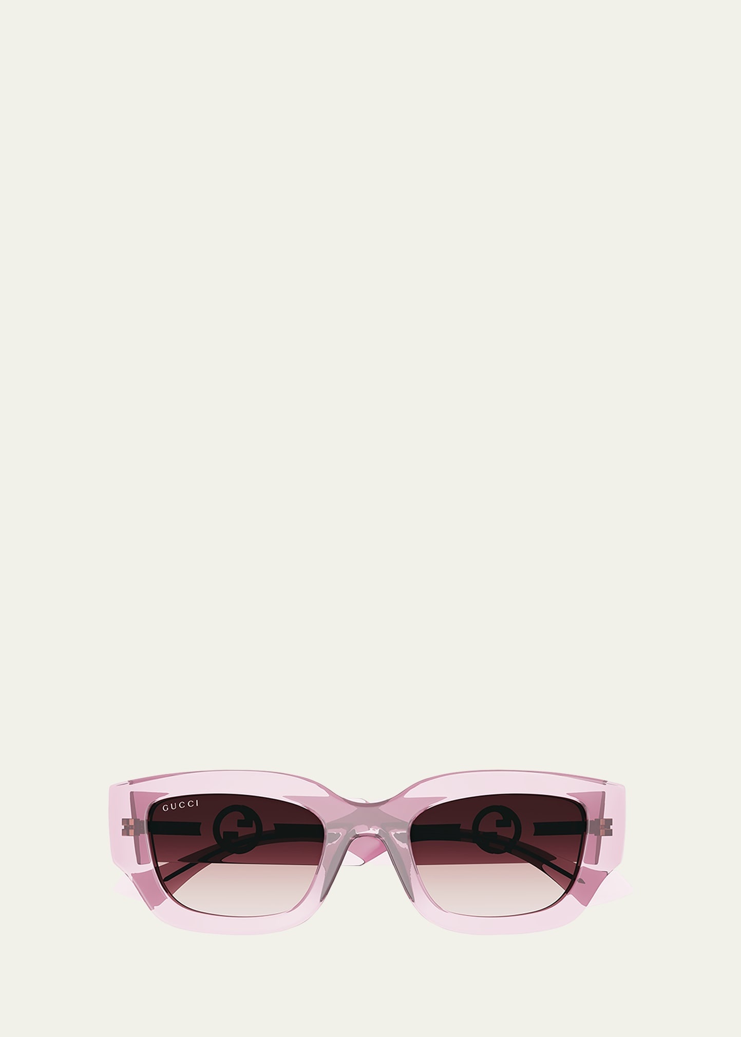 GG Logo Plastic Rectangle Sunglasses - 1