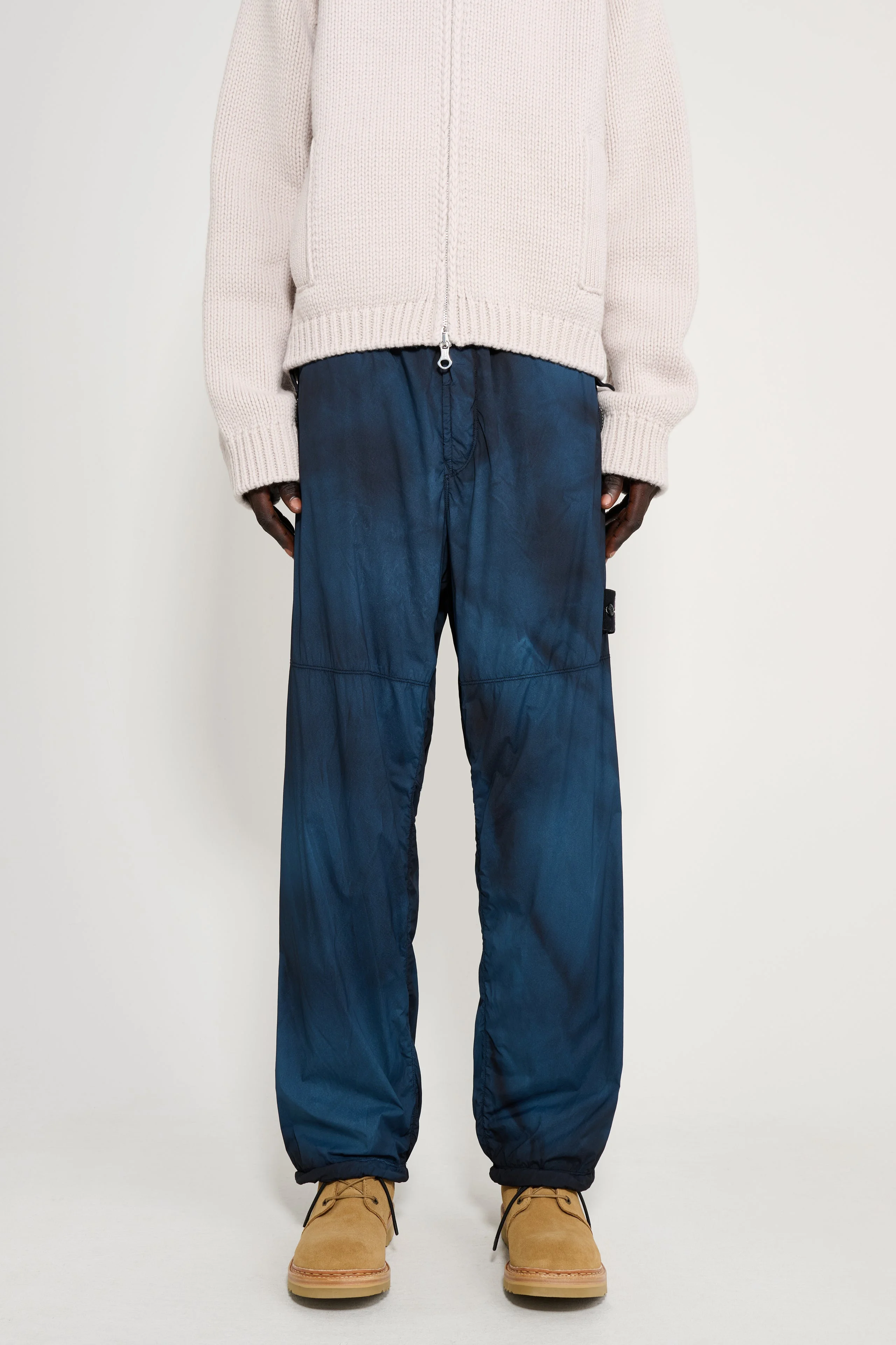 STONE ISLAND BLEACHED TROUSERS BLUE / BLACK - 1
