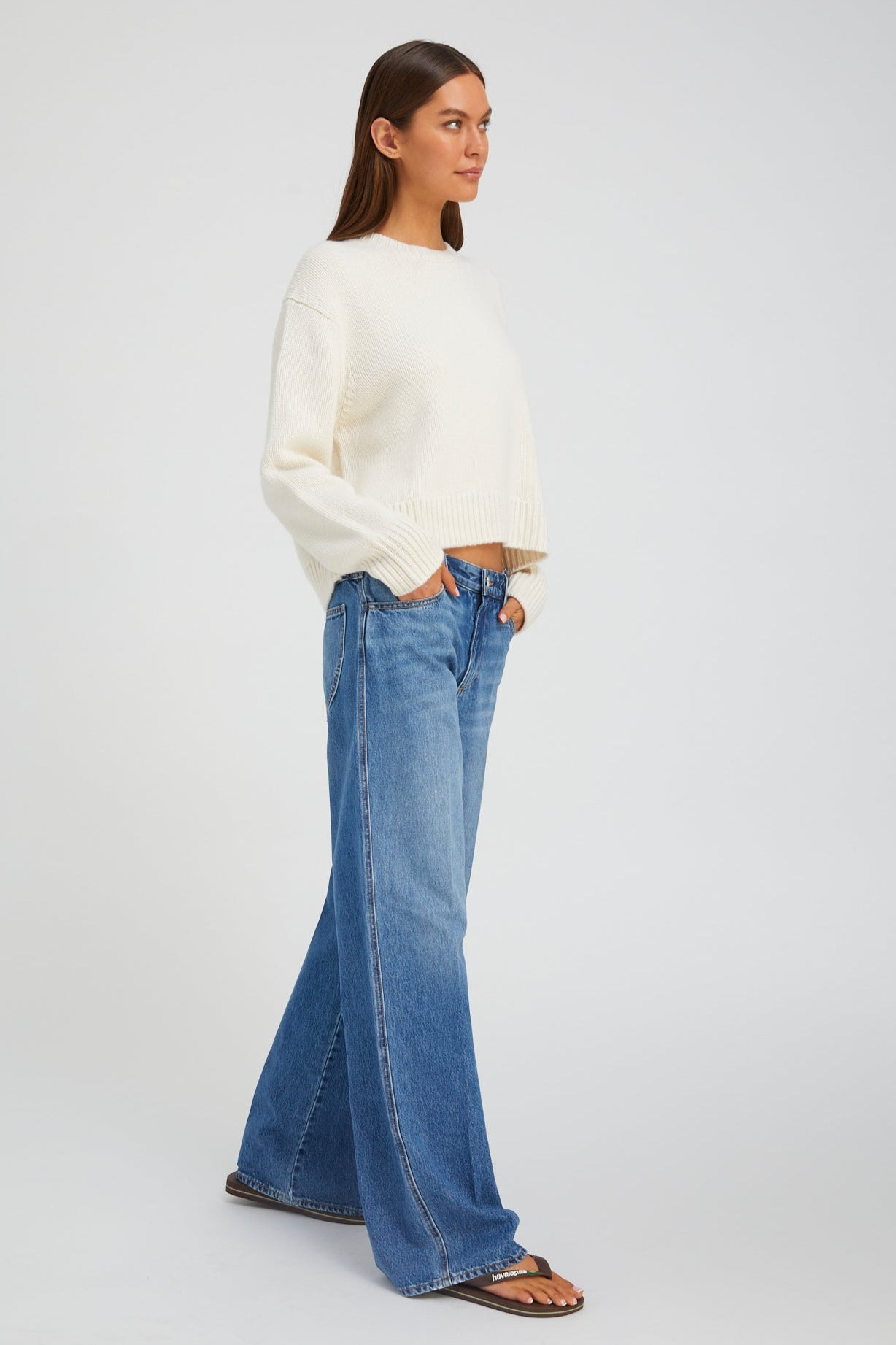 CHALK HEAVY CASHMERE SWEATER - 3