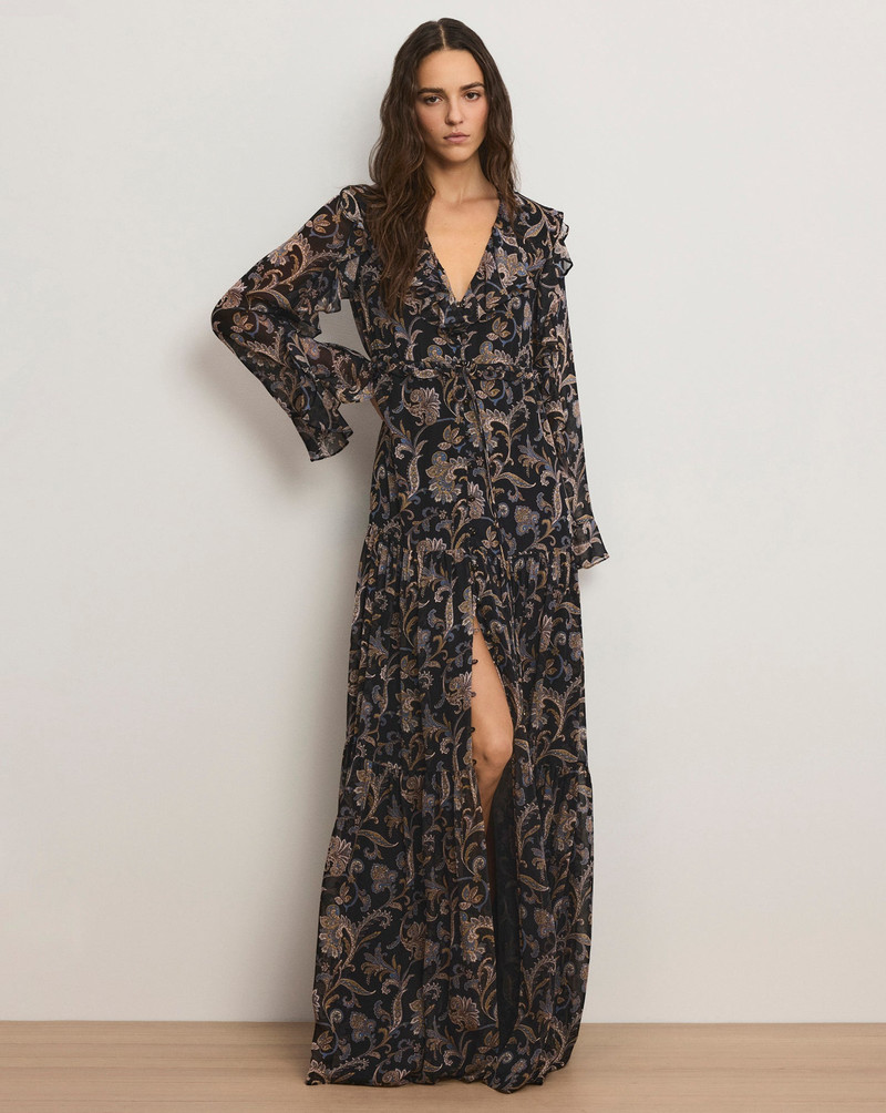VERONICA BEARD AKARA SILK MAXI DRESS outlook