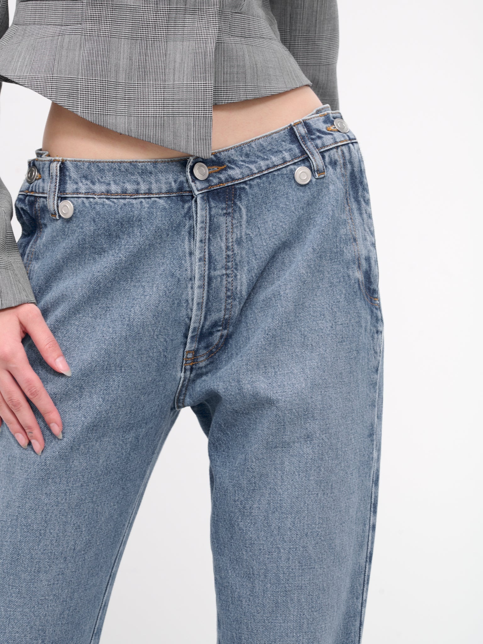 Open Hip Straight Jeans - 5