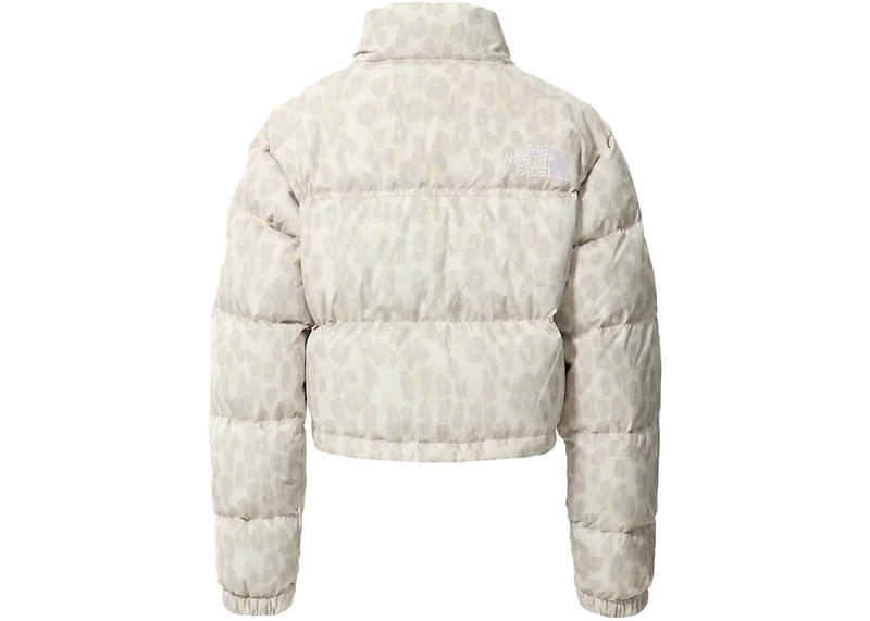 The North Face The North Face Womens Printed Nuptse 700 Fill Short Jacket Silver Grey Leopard Print outlook