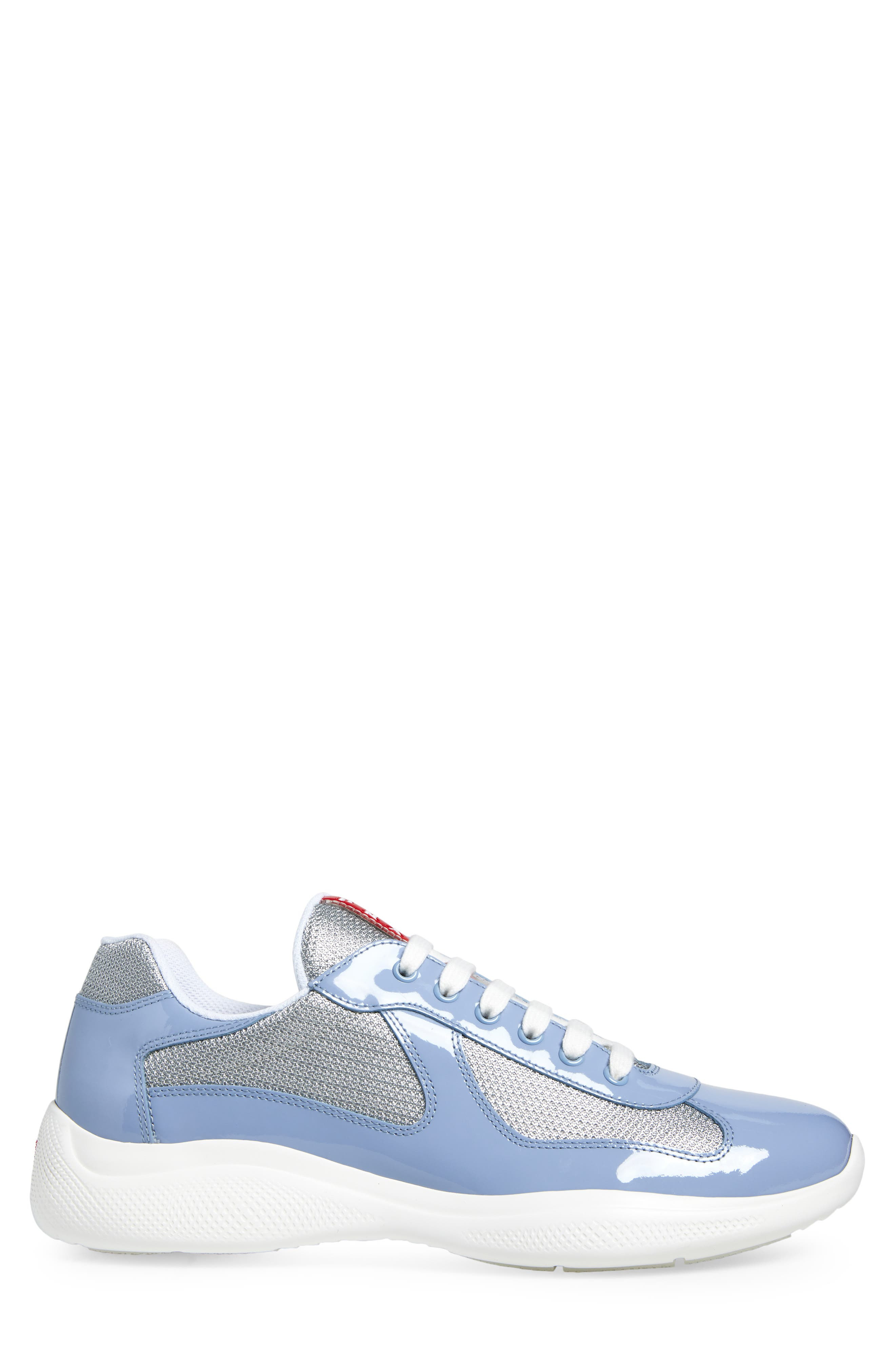 Prada America's Cup Vernice Bike Low Top Sneaker in Astrale/Argento at Nordstrom - 3