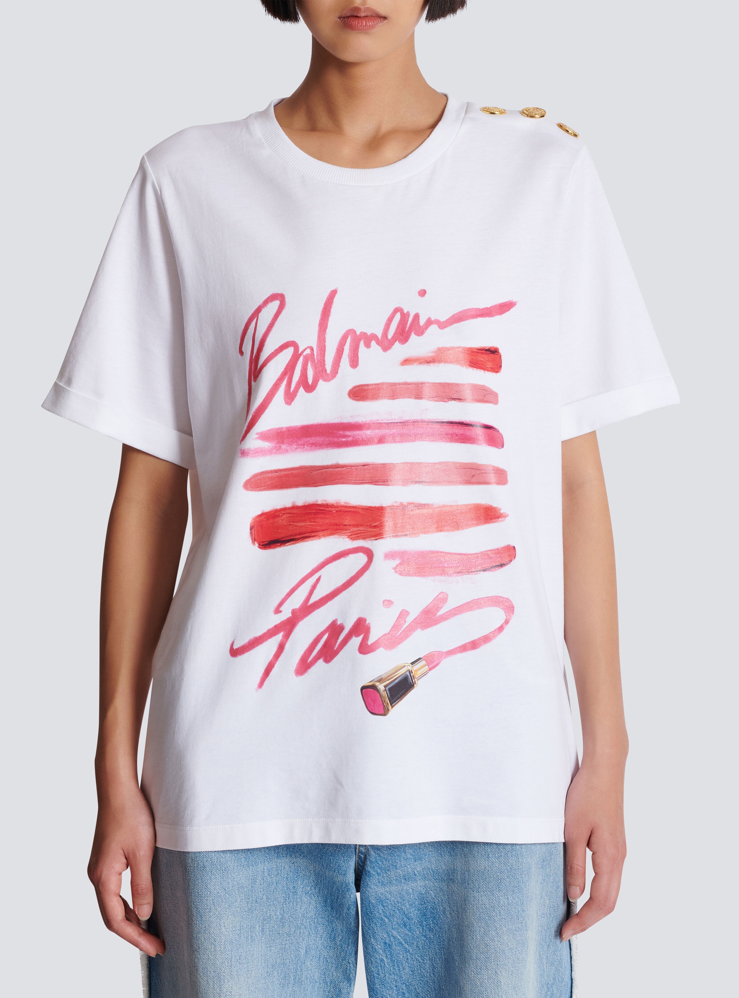 T-shirt with Balmain Lipstick print - 5