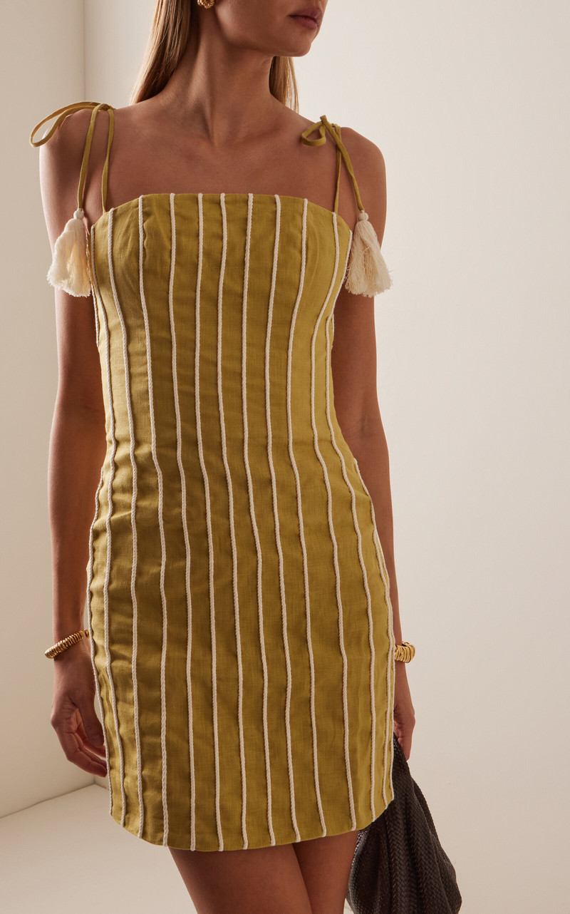 ANDRES OTALORA Exclusive Postales Linen Mini Dress green outlook