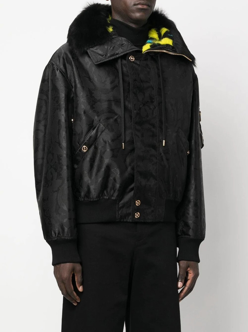 baroque-print shearling-lined jacket 3