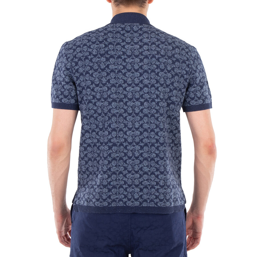 Coach Signature Polo Shirt In Blue - 3
