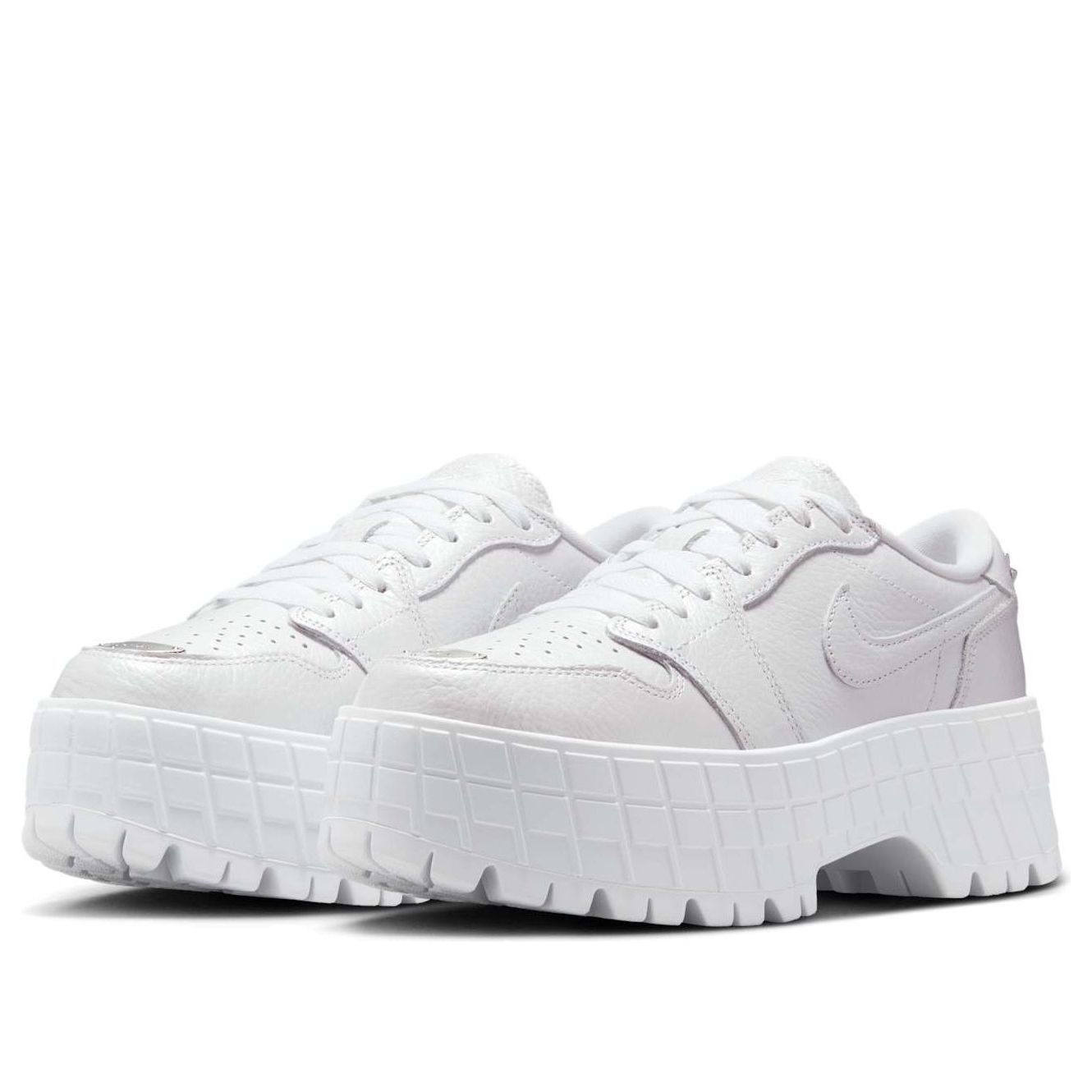 (WMNS) Air Jordan 1 Brooklyn Low 'White Metallic Silver' HF3184-100 - 3