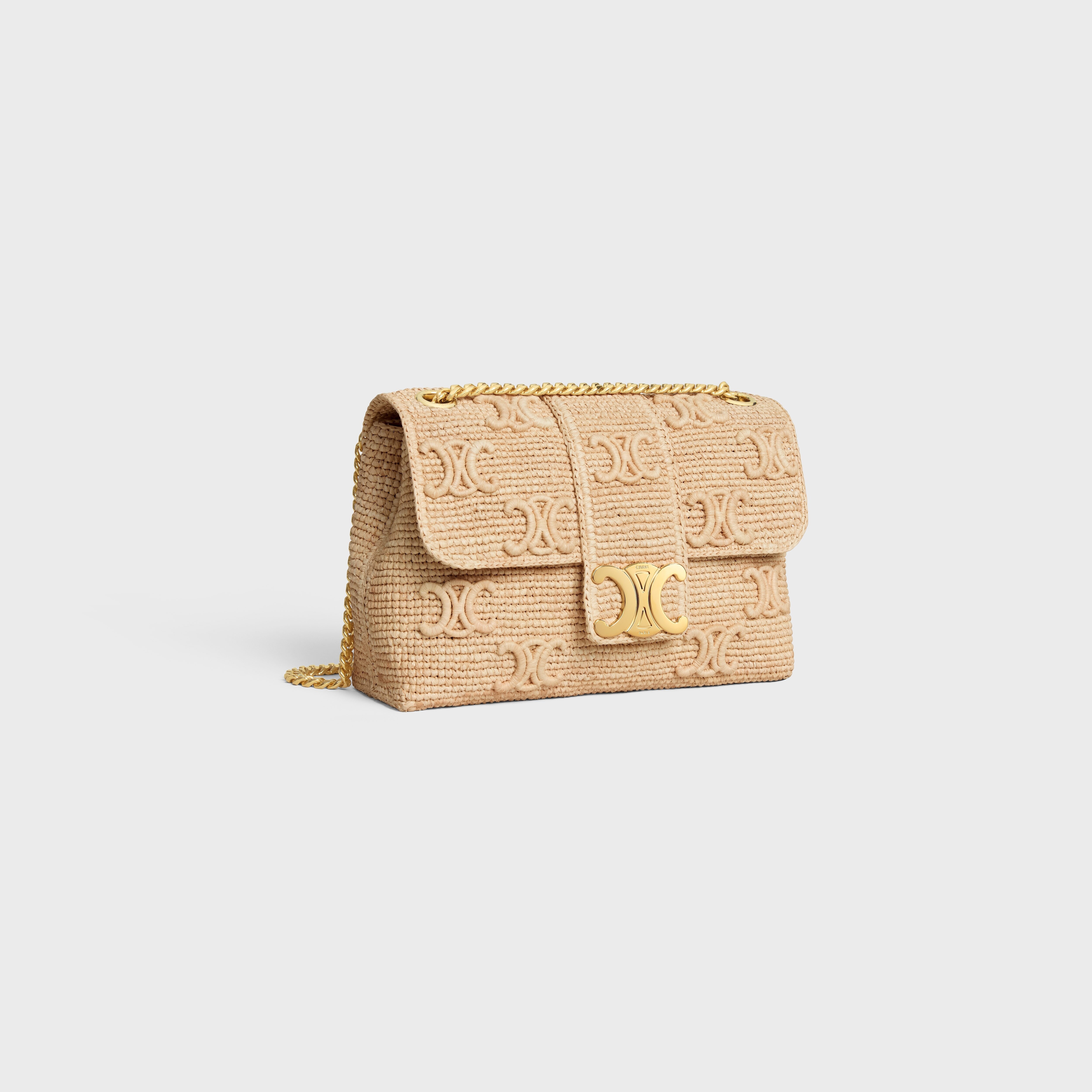 Medium Celine Victoire Bag IN RAFFIA WITH TRIOMPHE EMBROIDERIES - 2