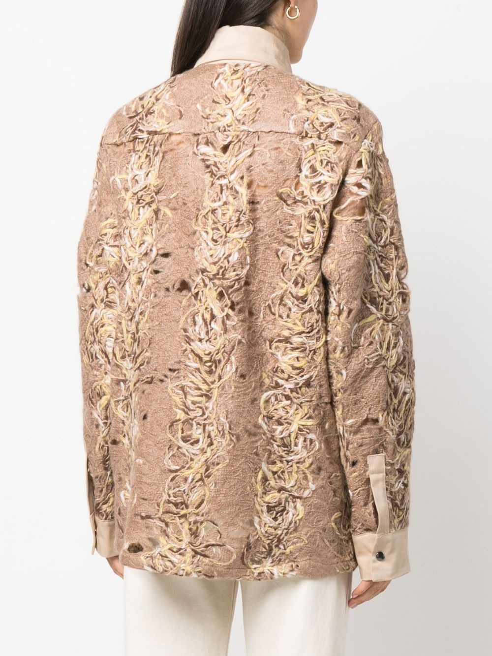 distressed-effect long-sleeve shirt - 4