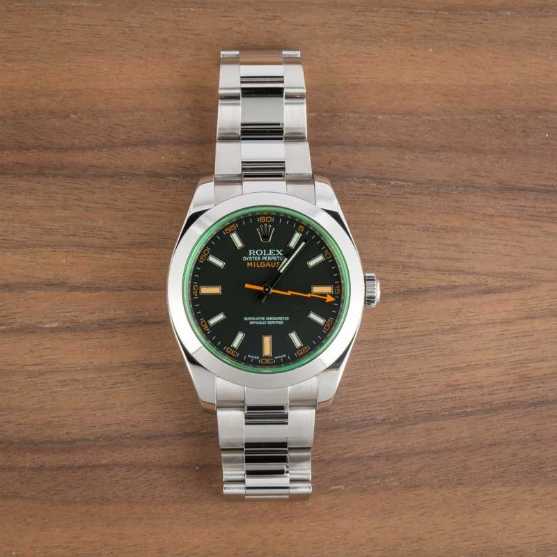Pre-owned Rolex Milgauss Green Anniversary 116400V - 6