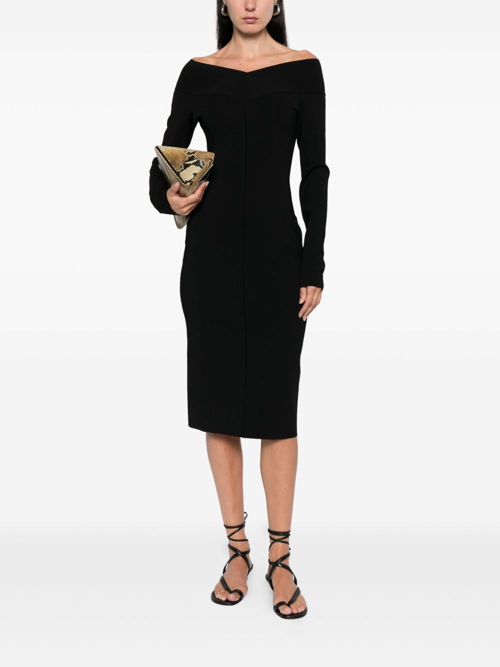off-shoulder midi dress - 2