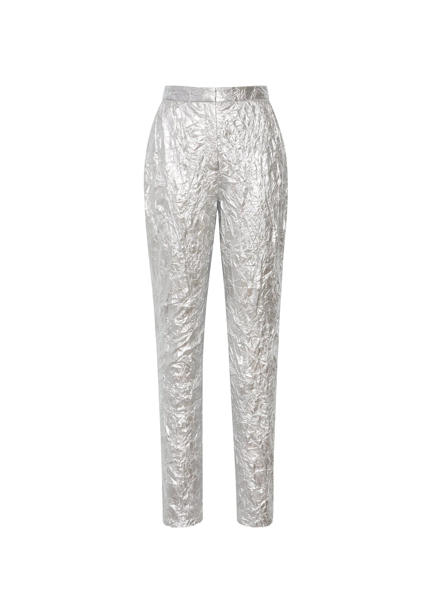 Crinkle Metallic Slim Trouser - 1