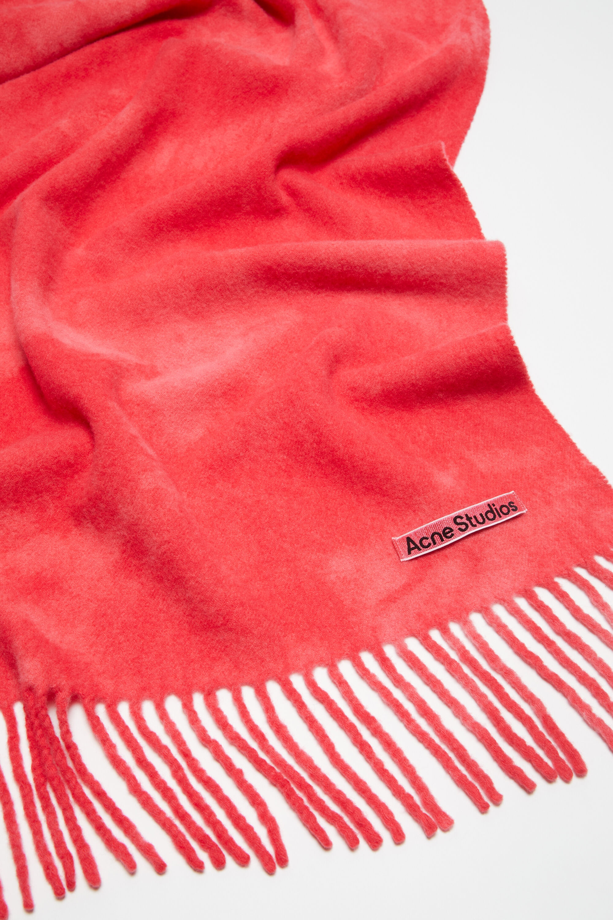 Tie-dye wool scarf - Narrow - Bright pink - 4