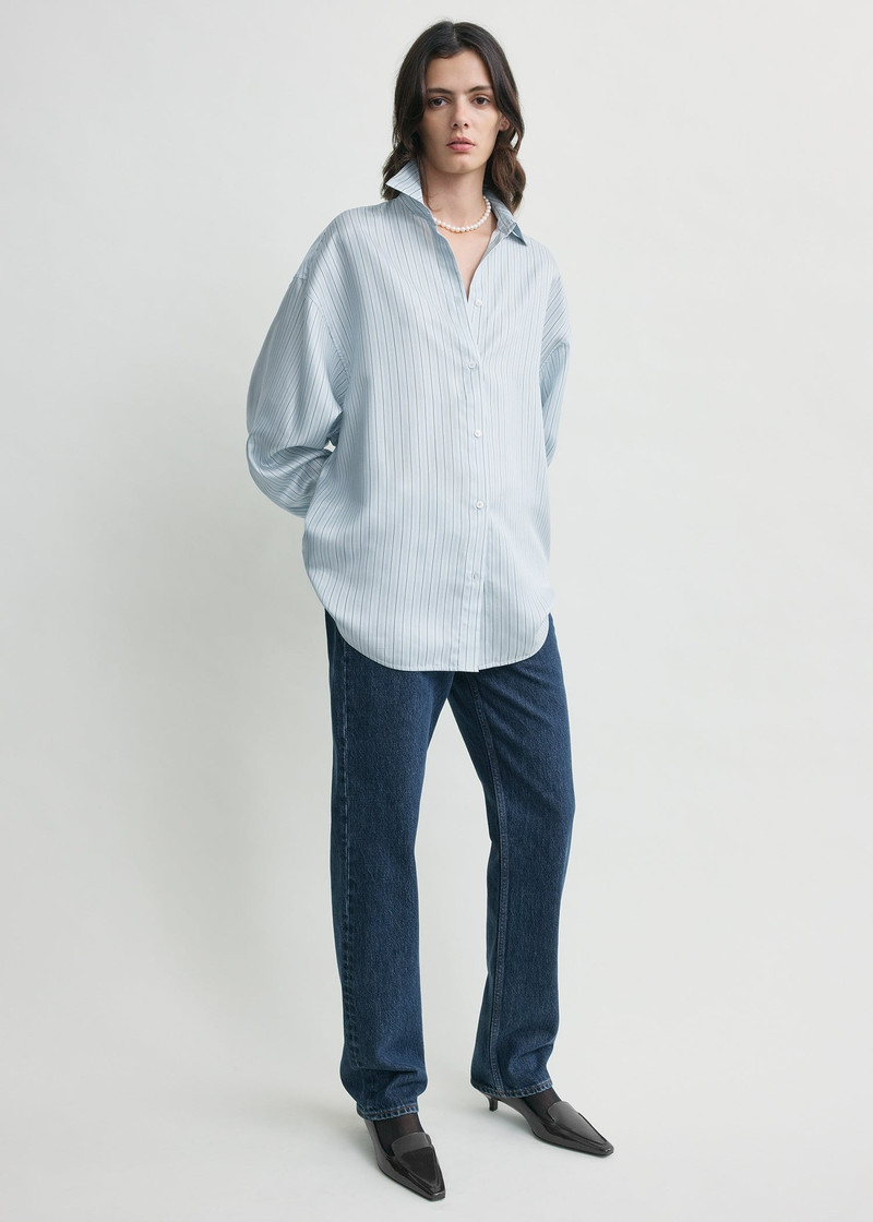 Oversized striped shirt ice/white 6