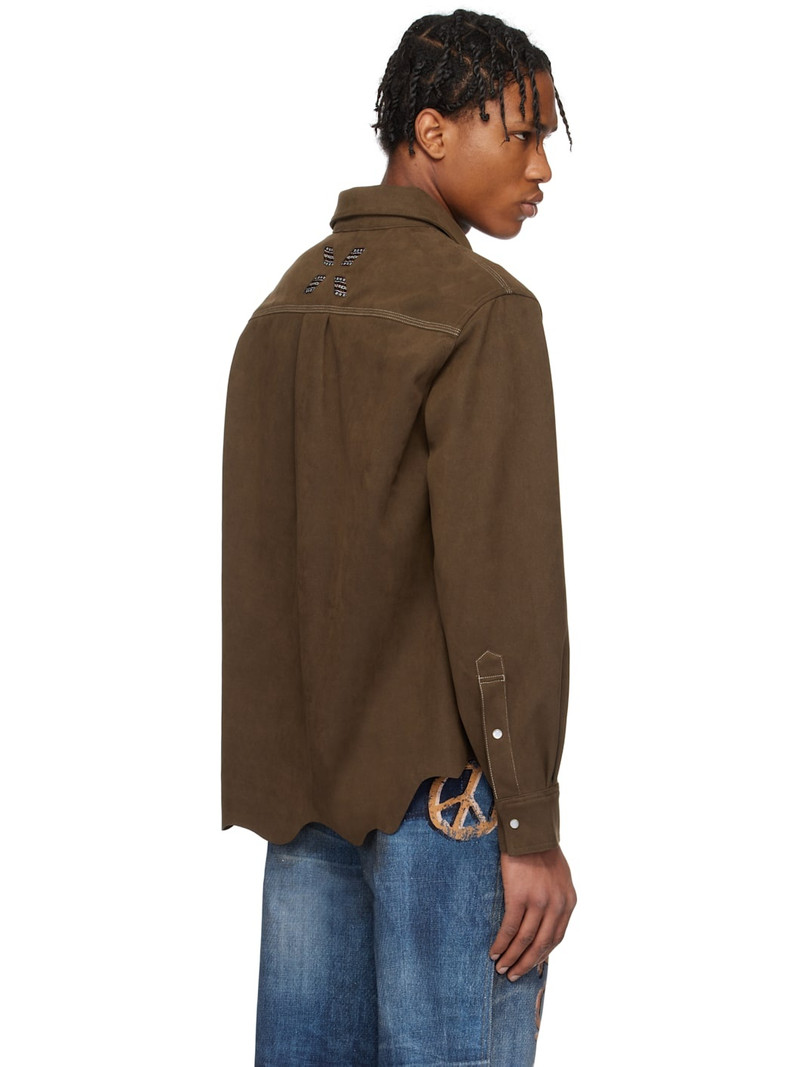 Brown Lemmans Faux-Suede Shirt 3