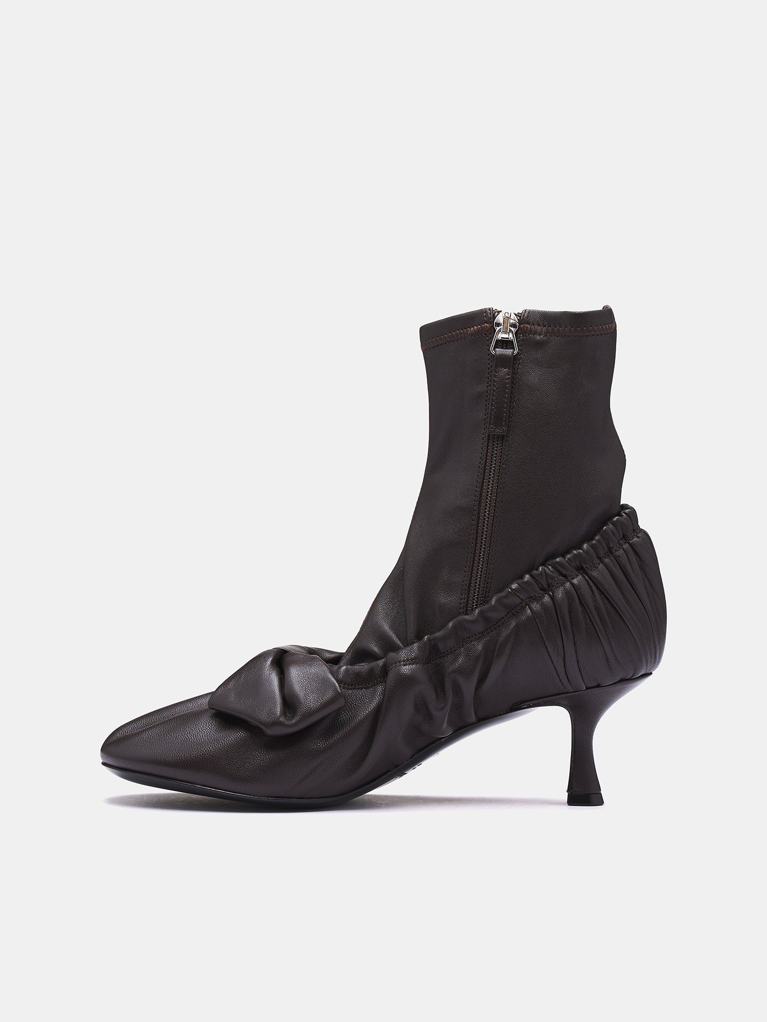 Leather Bow Ankle Boots - 3