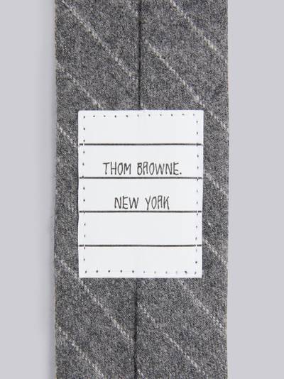 Thom Browne Medium Grey Super 120s Wool Flannel Narrow Chalk Stripe Tie outlook