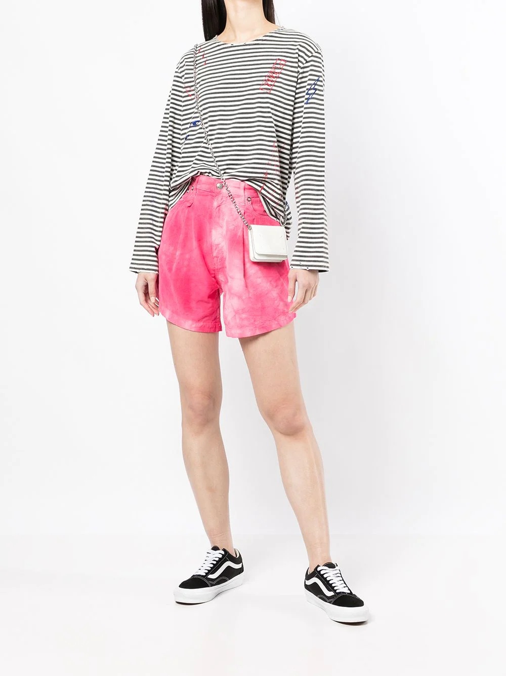 tie-dye corduroy shorts - 2