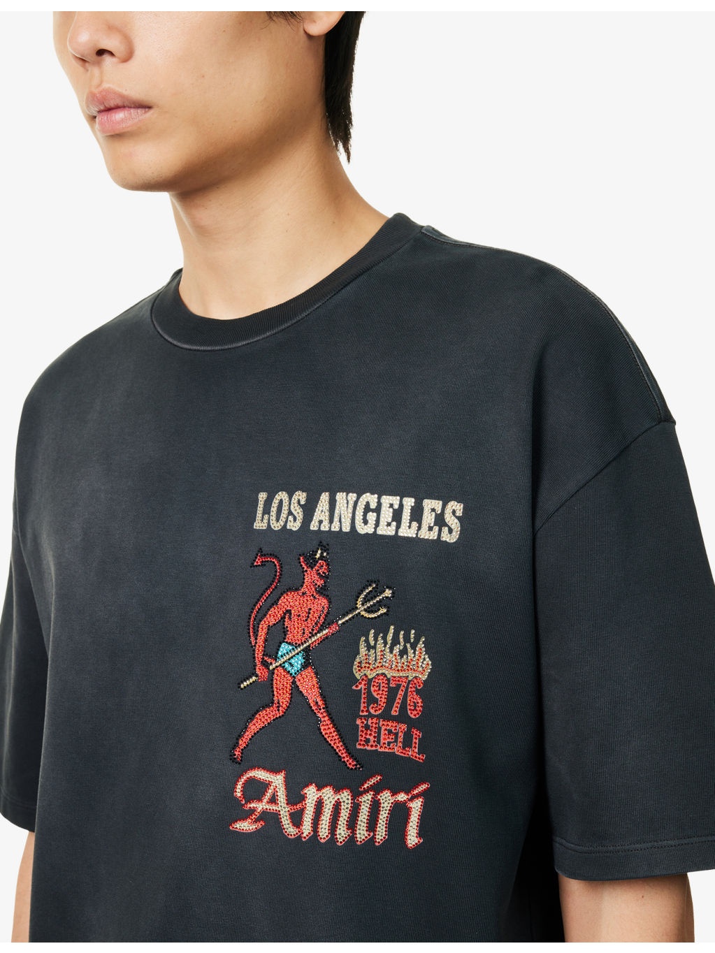 Crystal-Embellished Sinners Cotton-Jersey T-shirt - 5