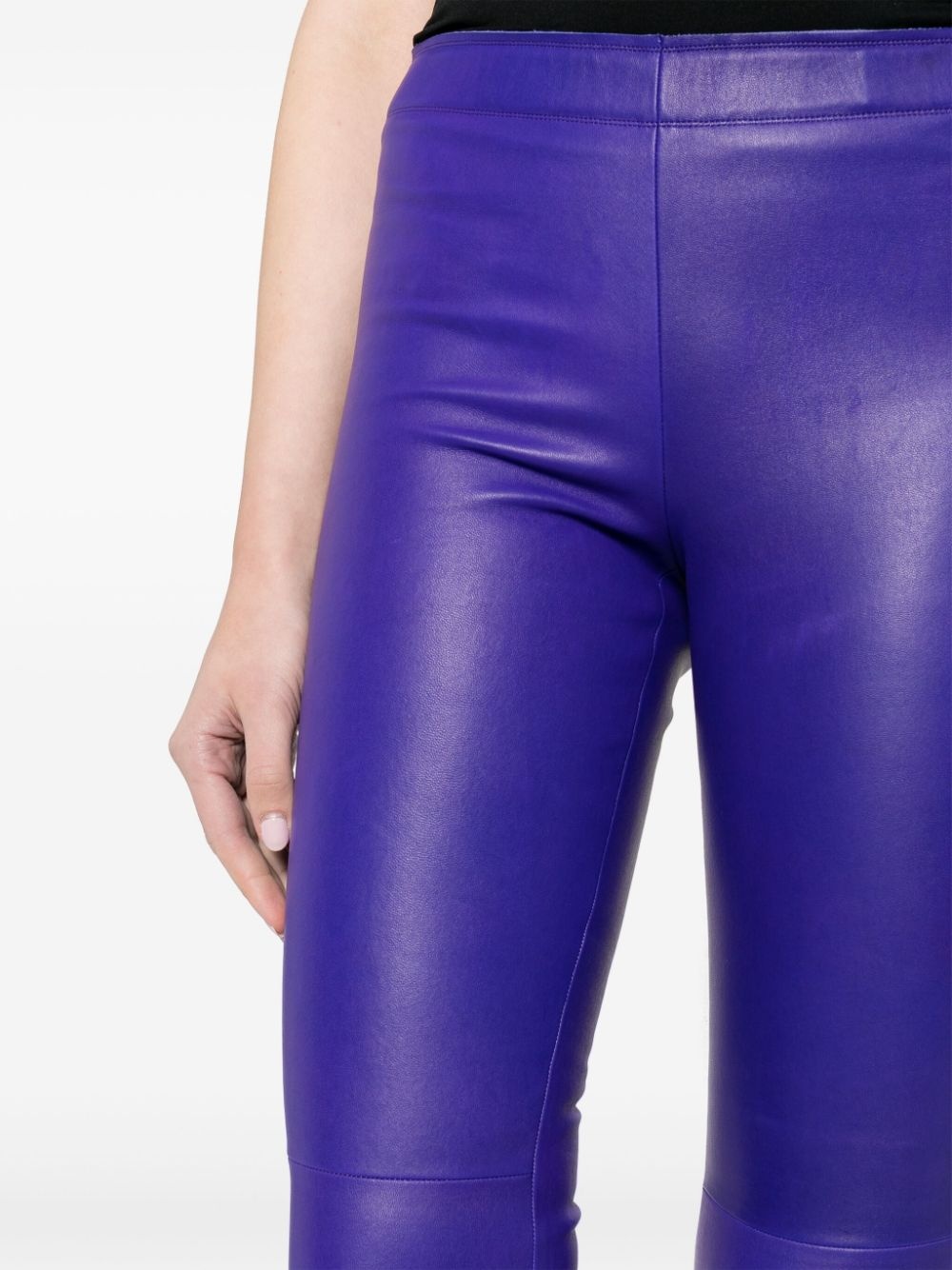 cropped leather trousers - 5