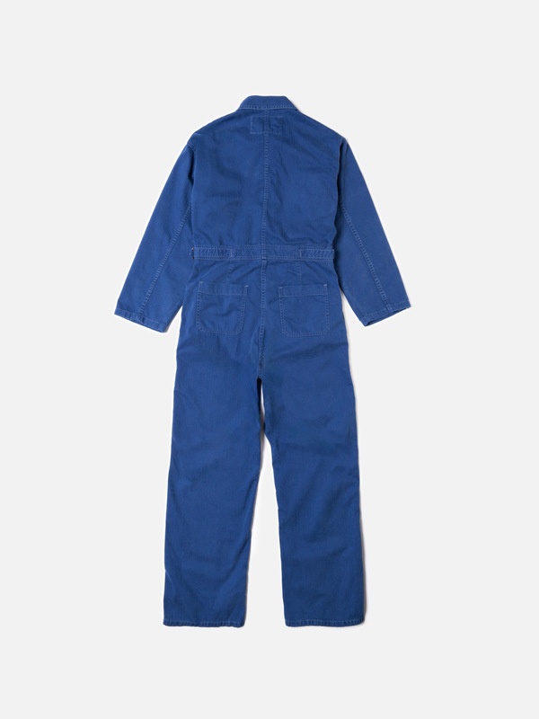 Ella Herringbone Boilersuit Blue - 5