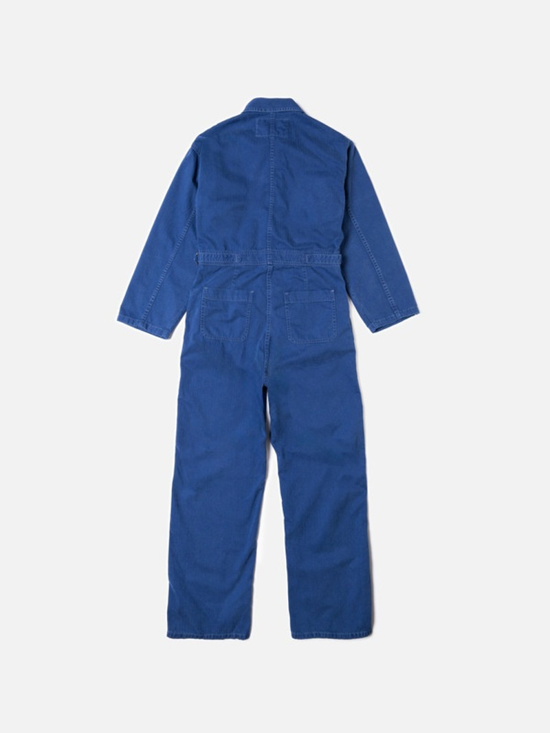 Ella Herringbone Boilersuit Blue 5