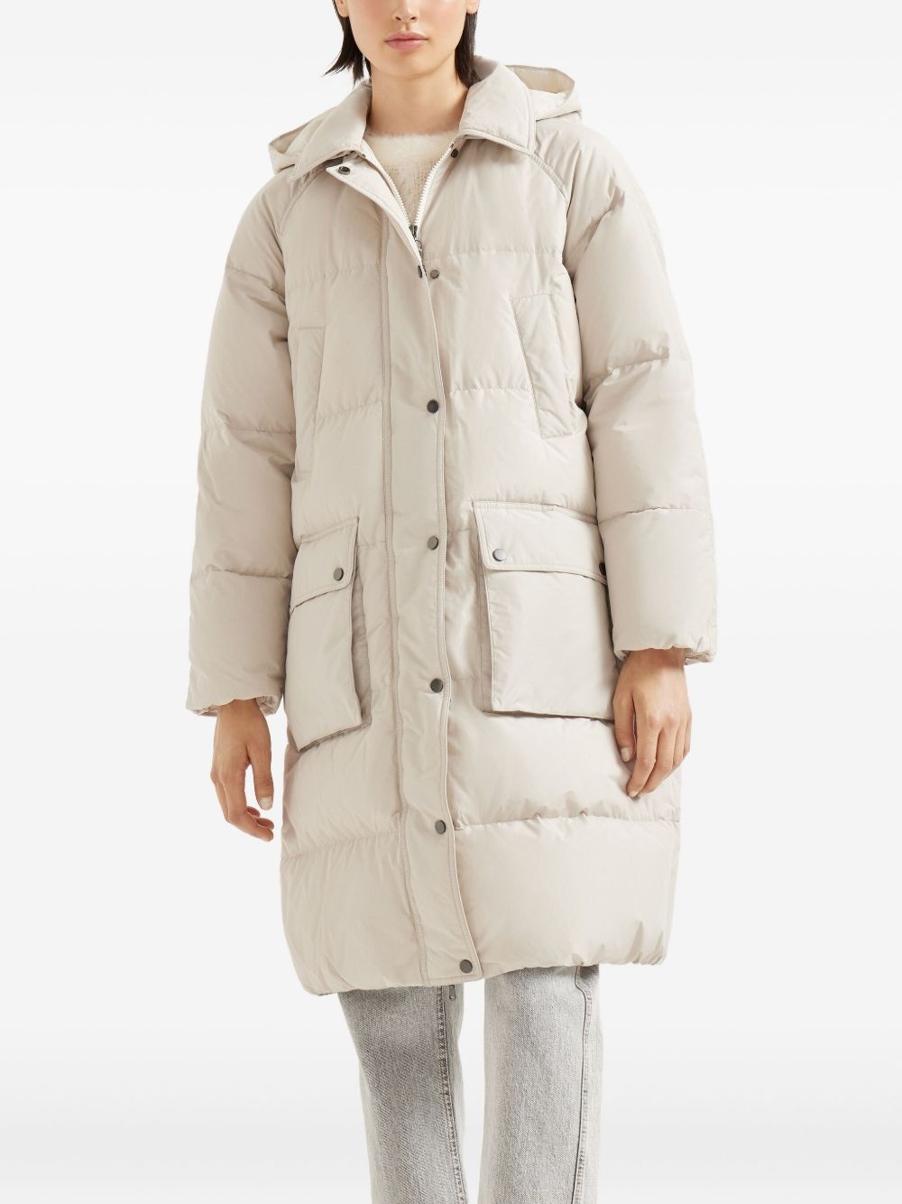 hooded quilted coat - 3
