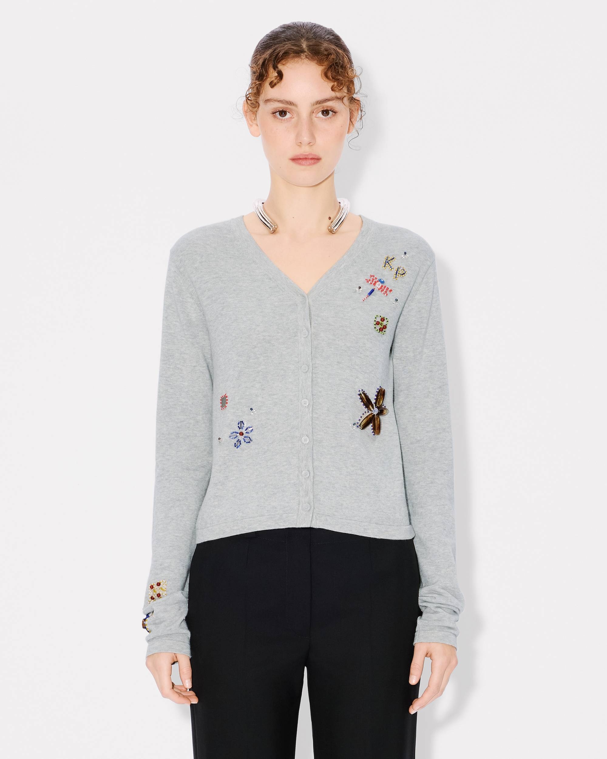 Embroidered cardigan in cotton - 3