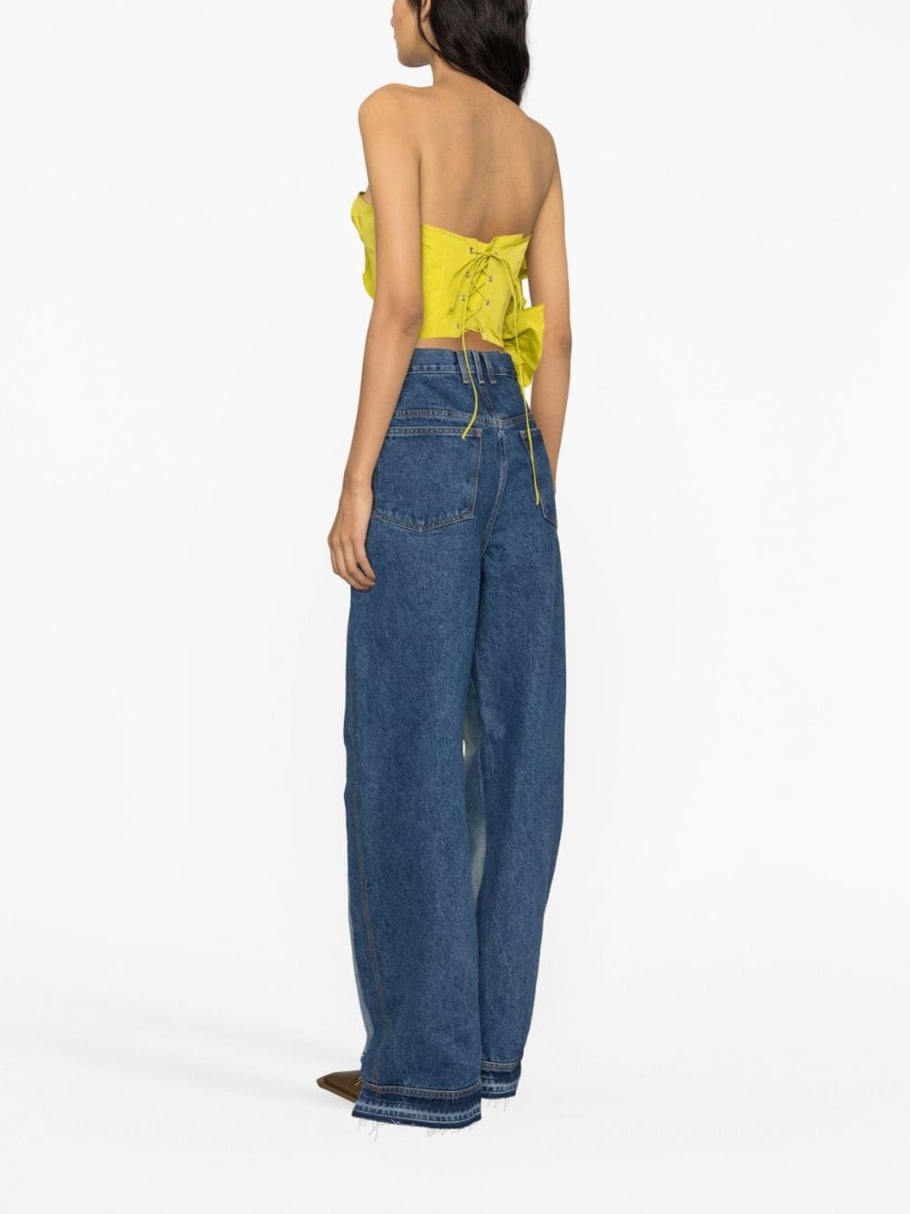 panelled wide-leg jeans - 4