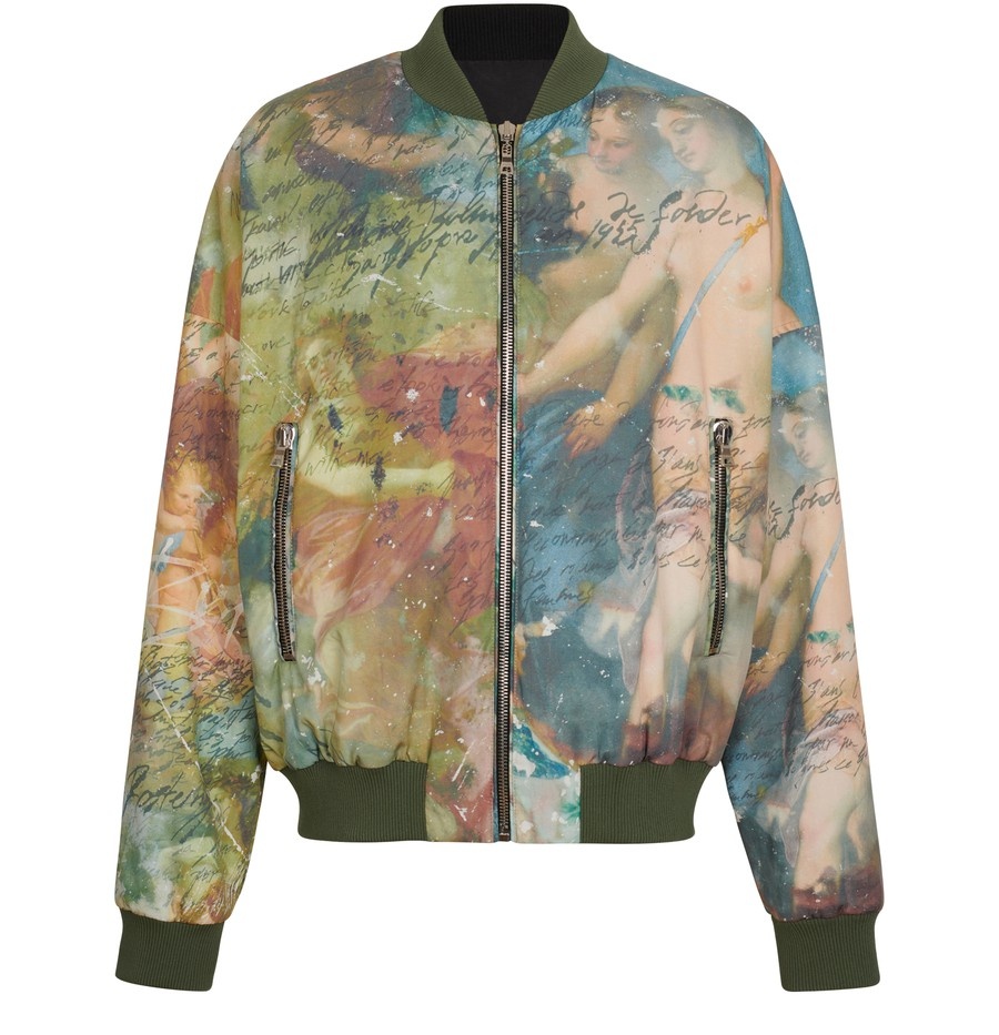 Sky print reversible bomber jacket - 1