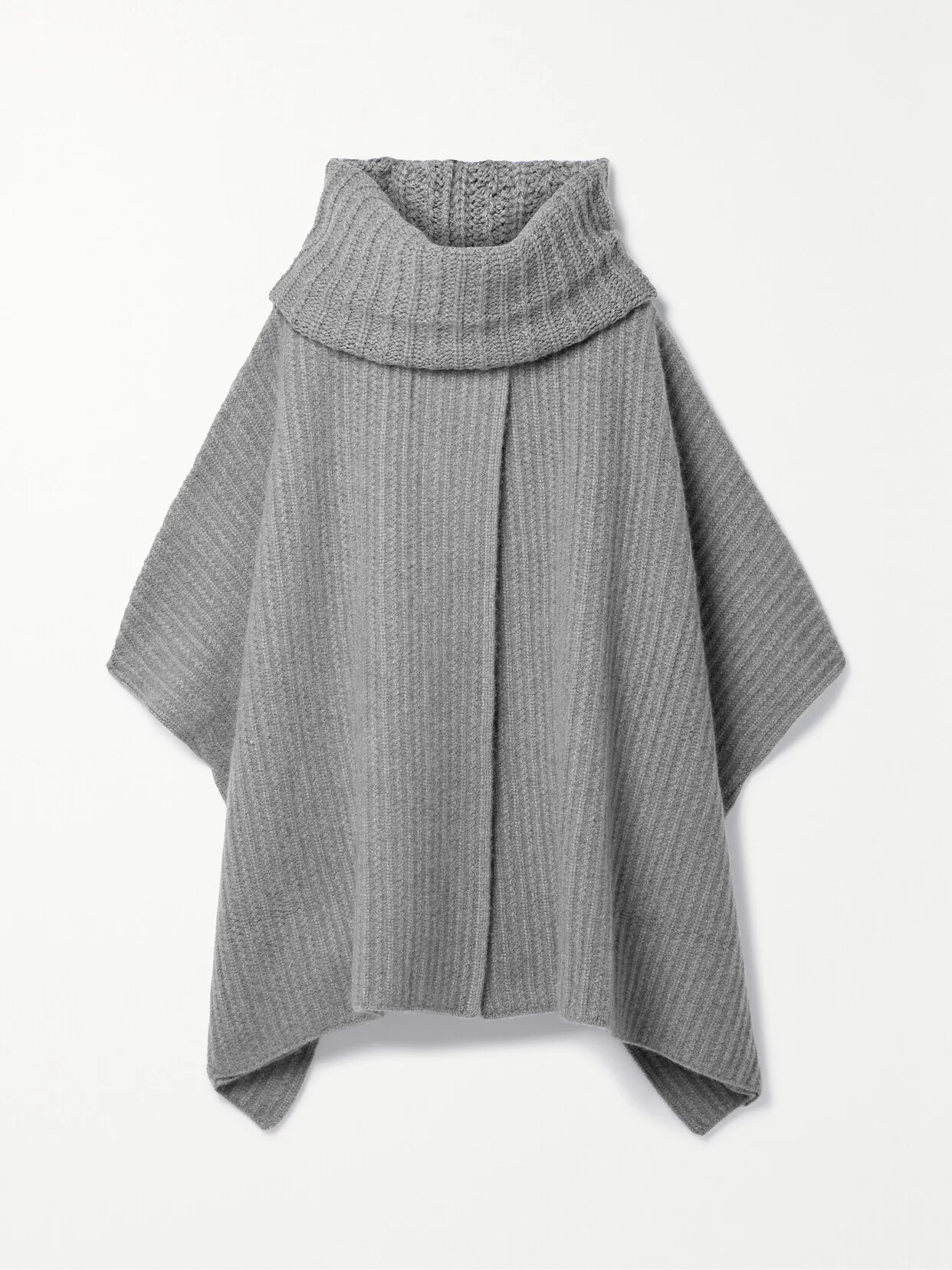 Waipara Ribbed-knit Turtleneck Cashmere Cape - 1
