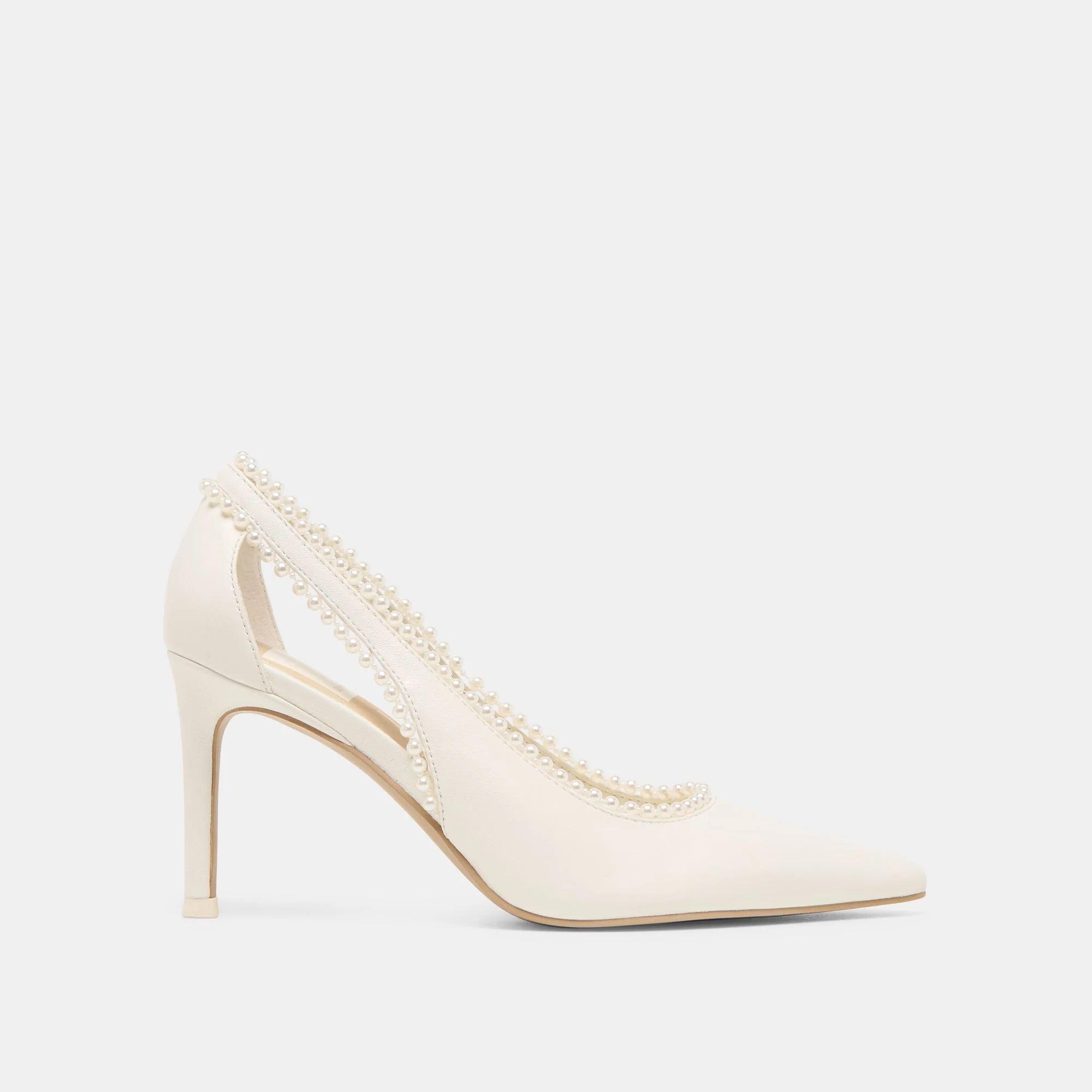 KELSON PEARL HEELS TRUE WHITE LEATHER - 1