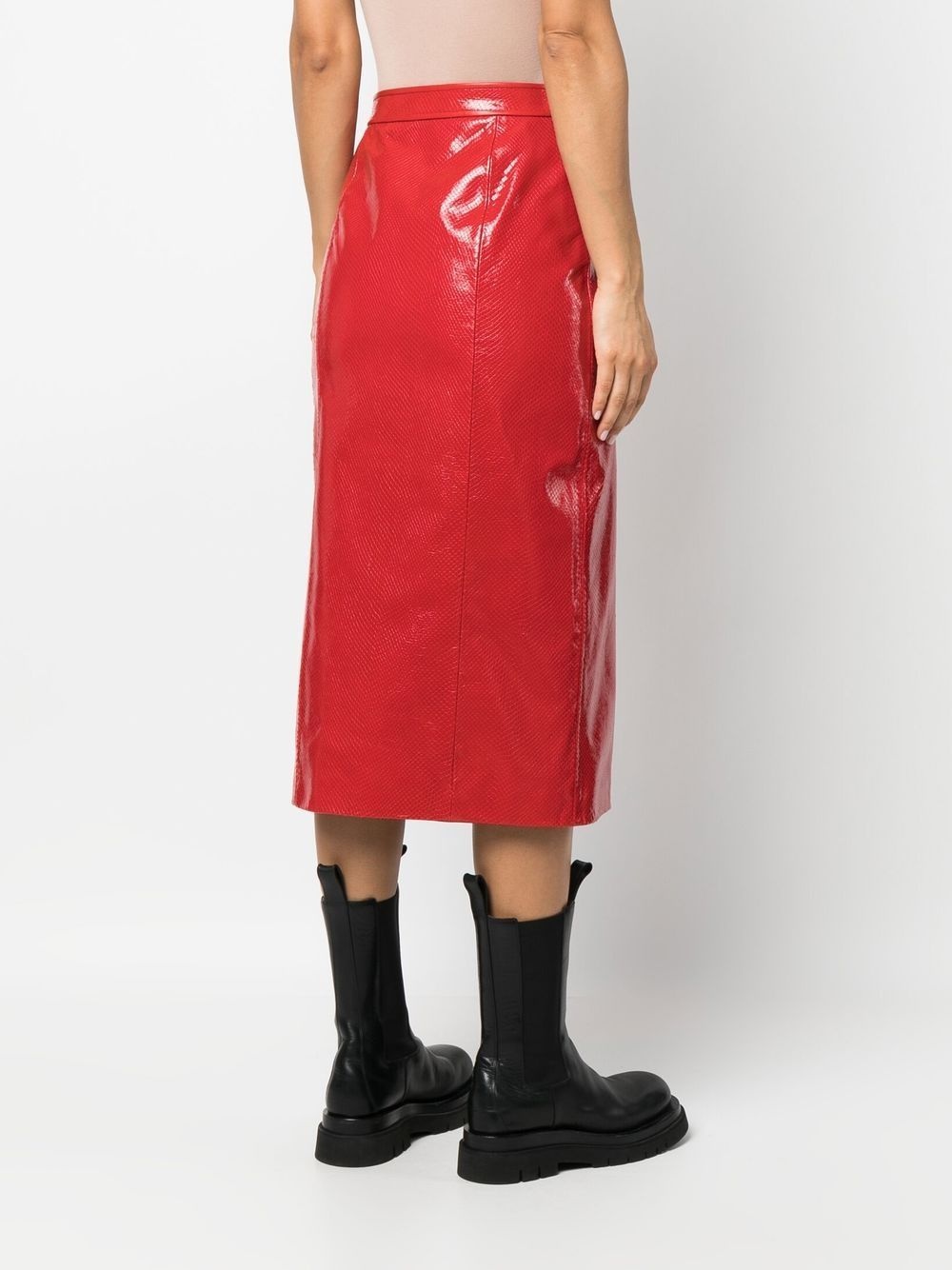 crocodile-effect pencil skirt - 4