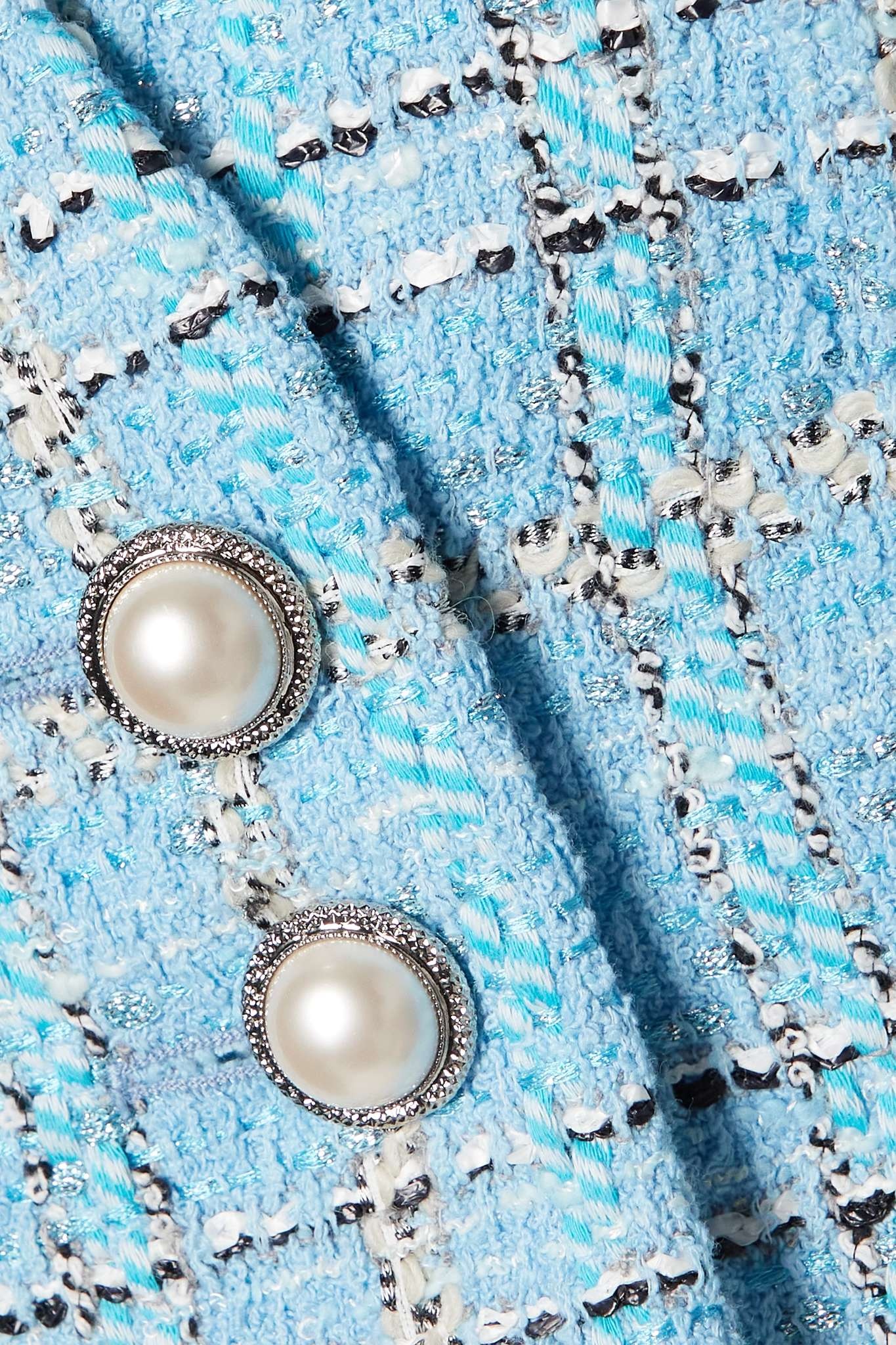 Cropped metallic bouclé-tweed jacket - 5