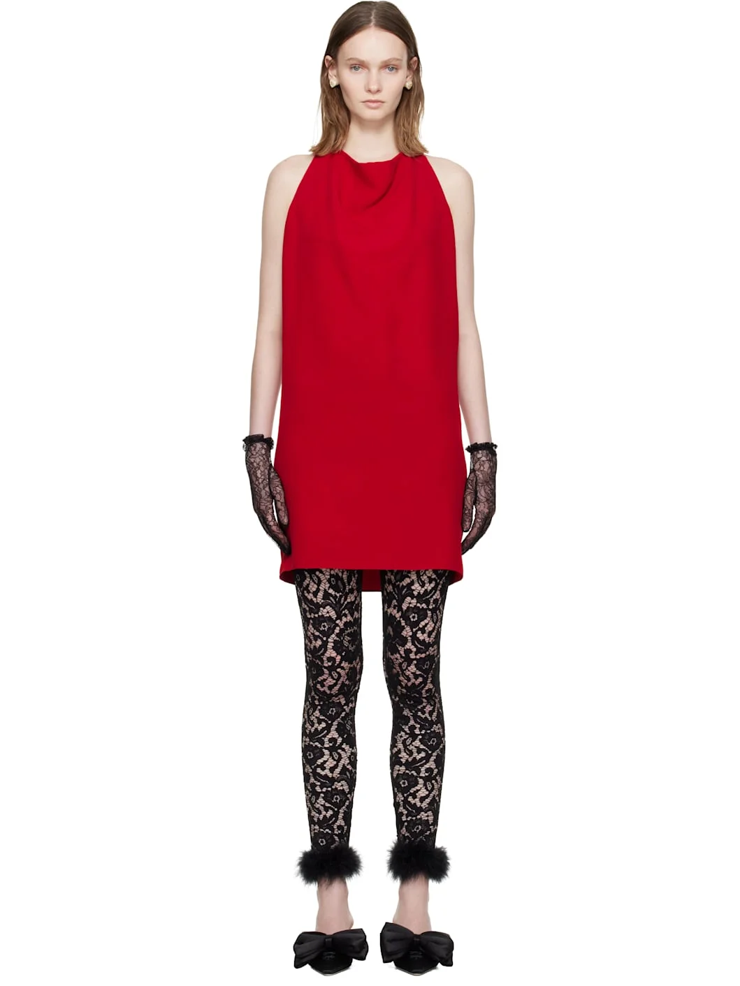 Red Cady Couture Minidress - 1