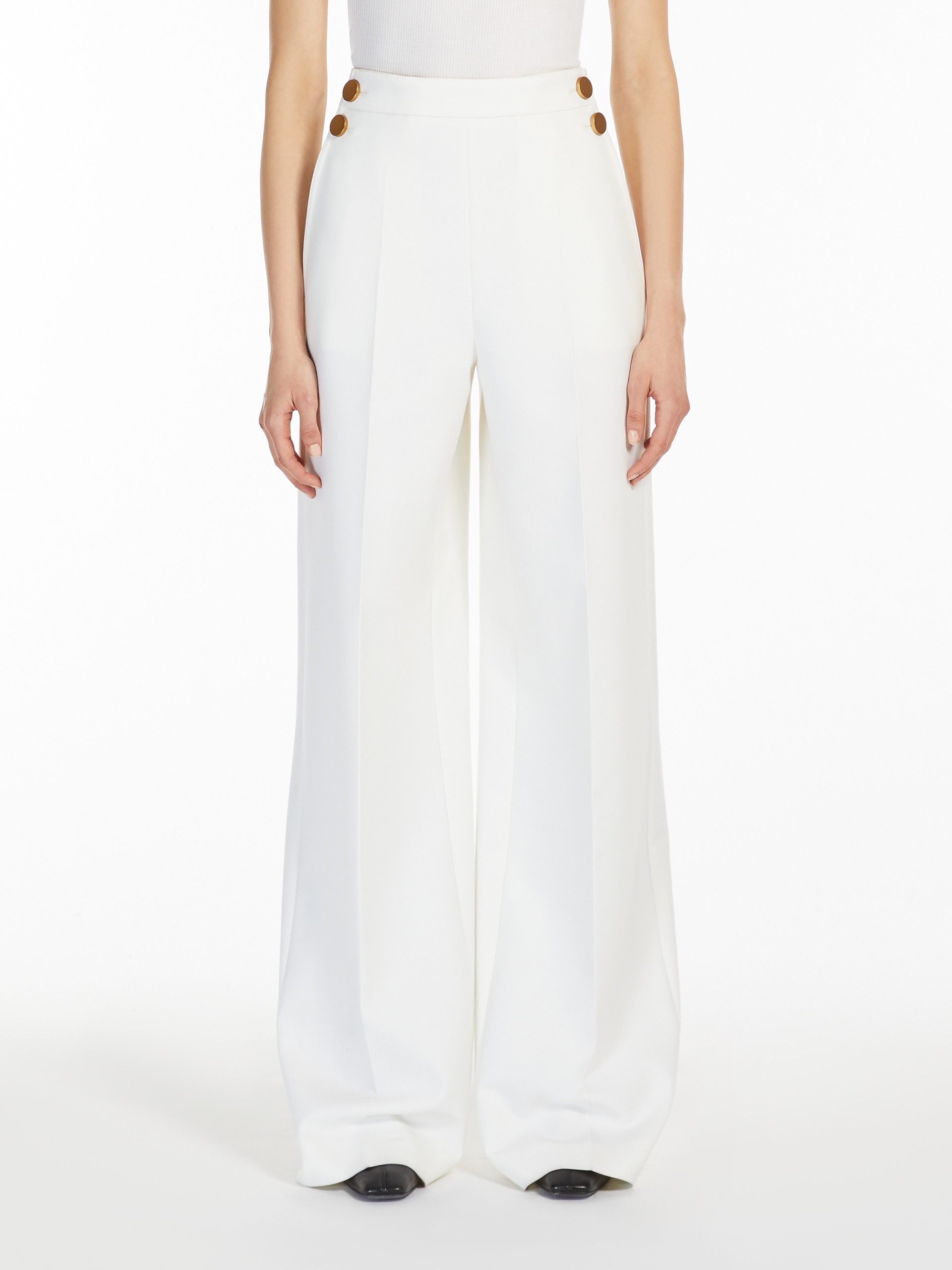 POLONIA Wide-leg wool canvas trousers - 3
