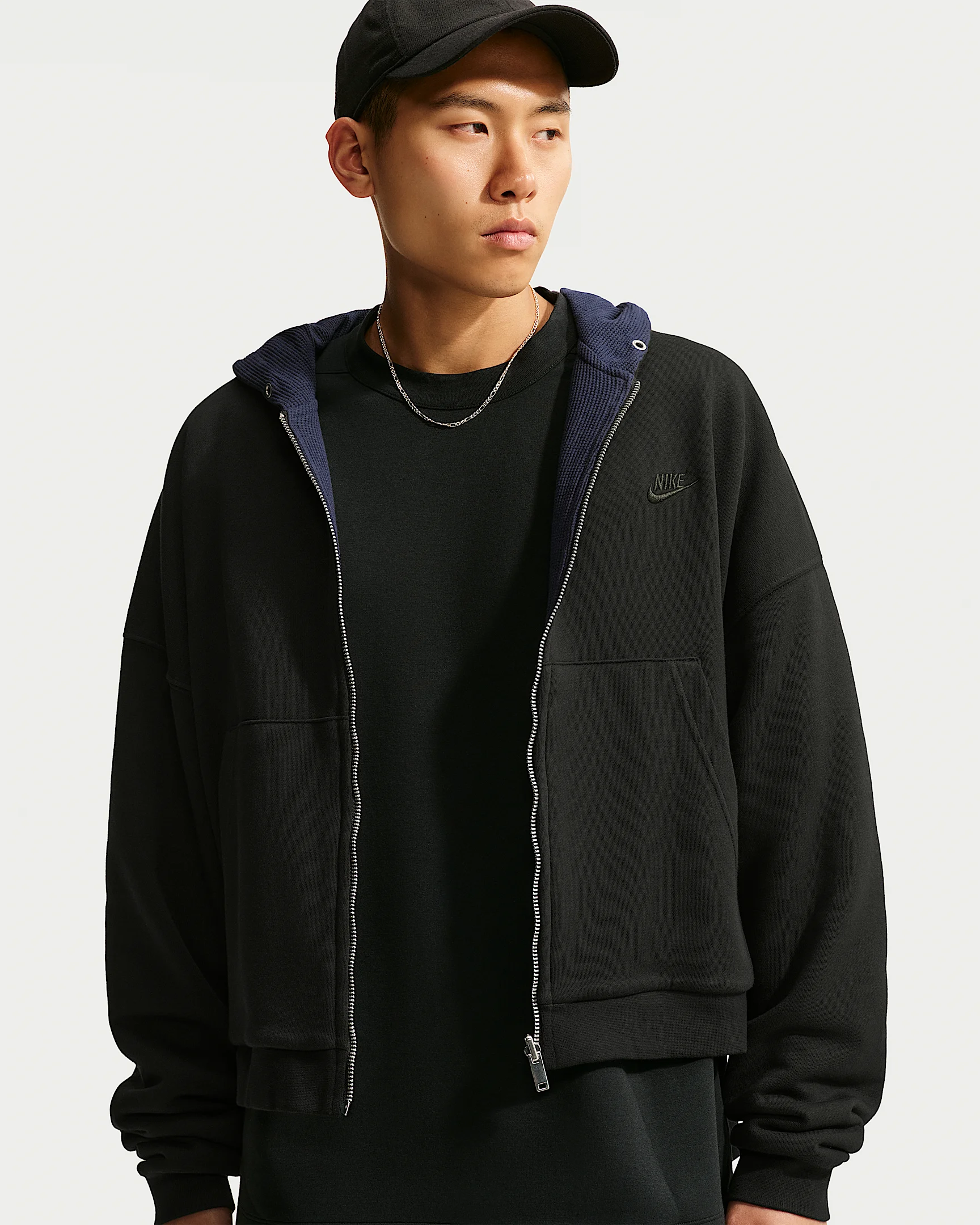 Nike Club Men's Oversized Fleece Full-Zip Reversible Hoodie - 1