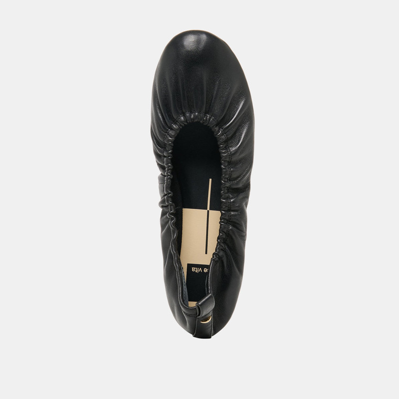 CONRAD BALLET FLATS BLACK LEATHER 8