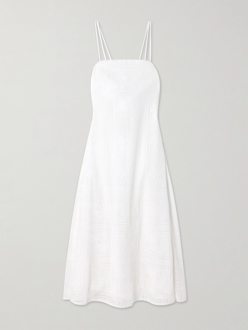 Open-back Broderie Anglaise Cotton Midi Dress 1