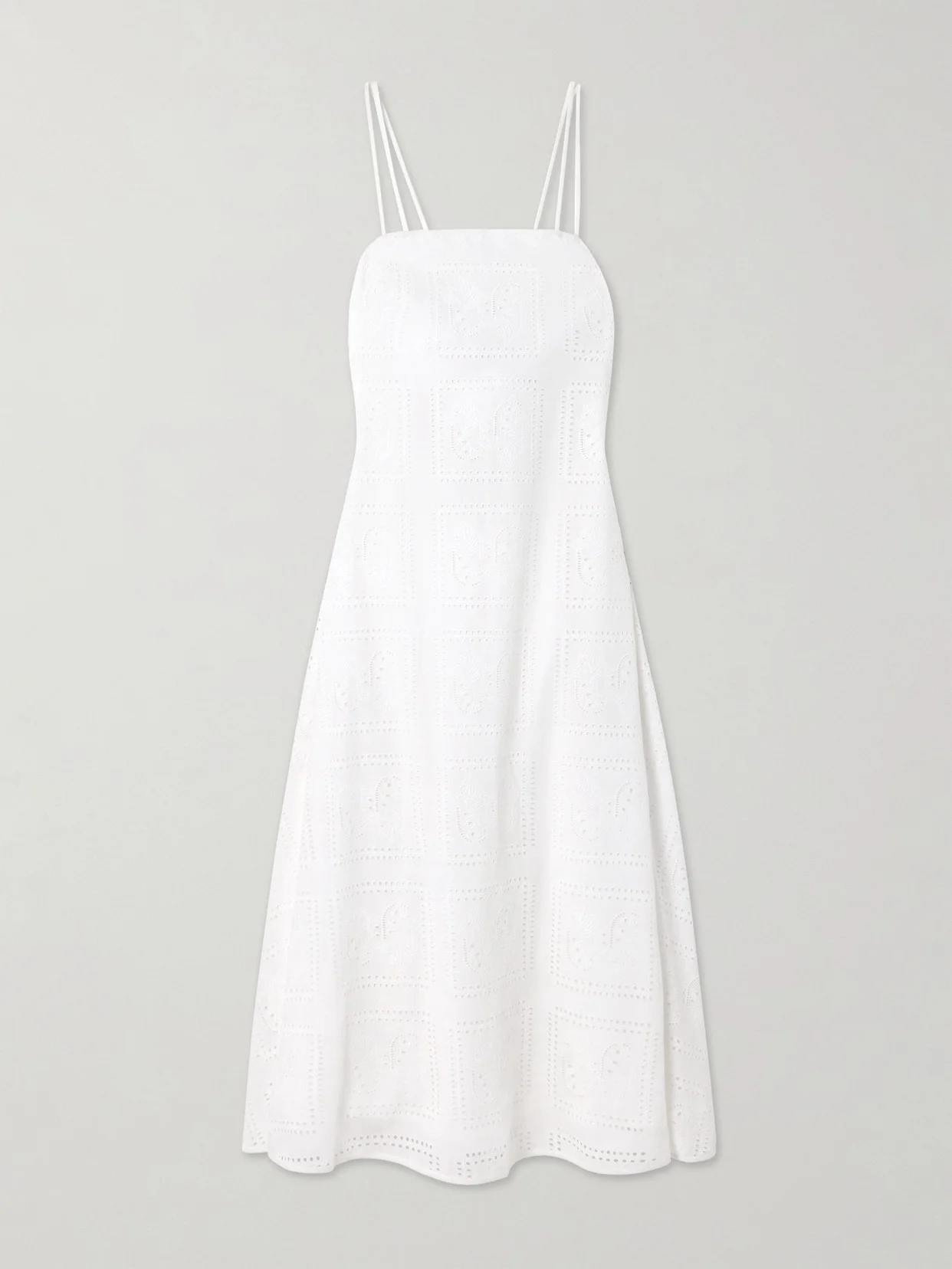 Open-back Broderie Anglaise Cotton Midi Dress - 1