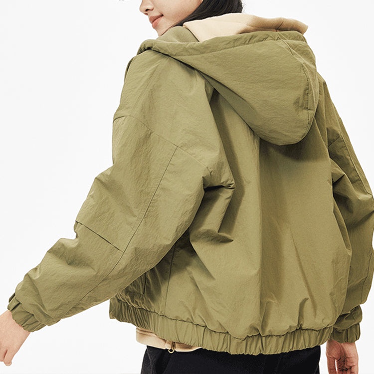 (WMNS) New Balance Sports Hooded Jacket Military Green AWJ13319-OLG - 3