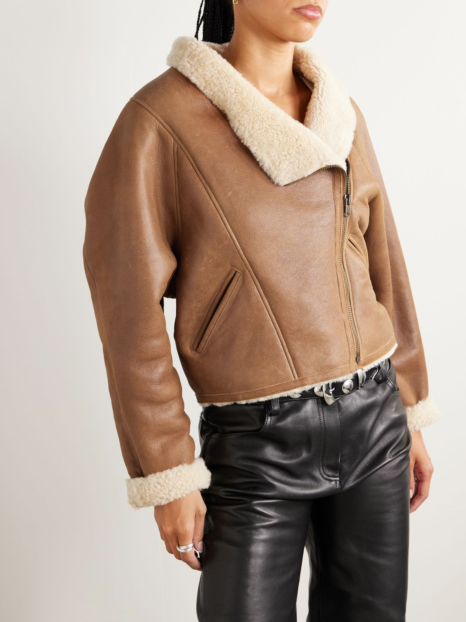 Blondine shearling jacket Brown - 3