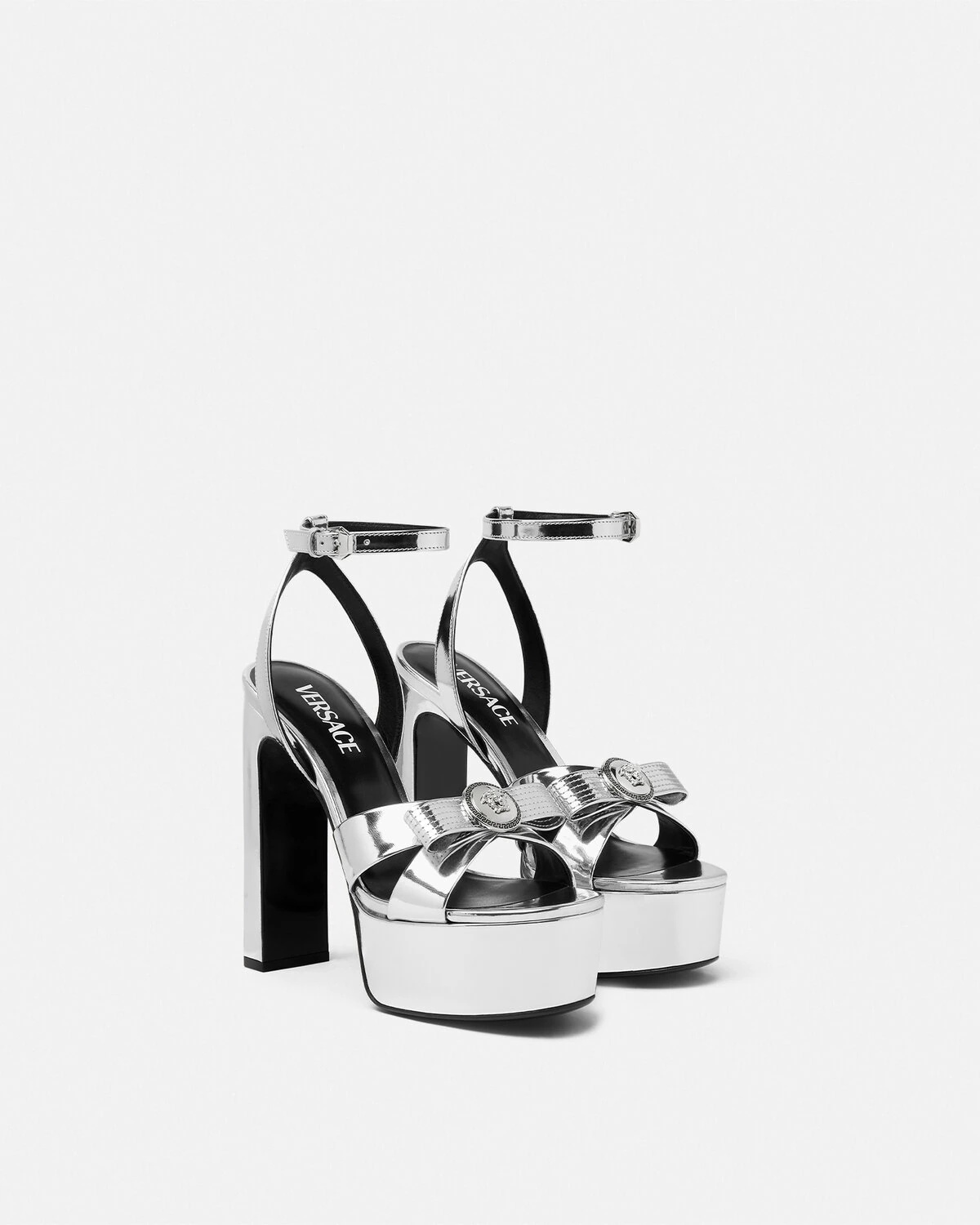 Gianni Ribbon Metallic Sandals 140 mm - 2
