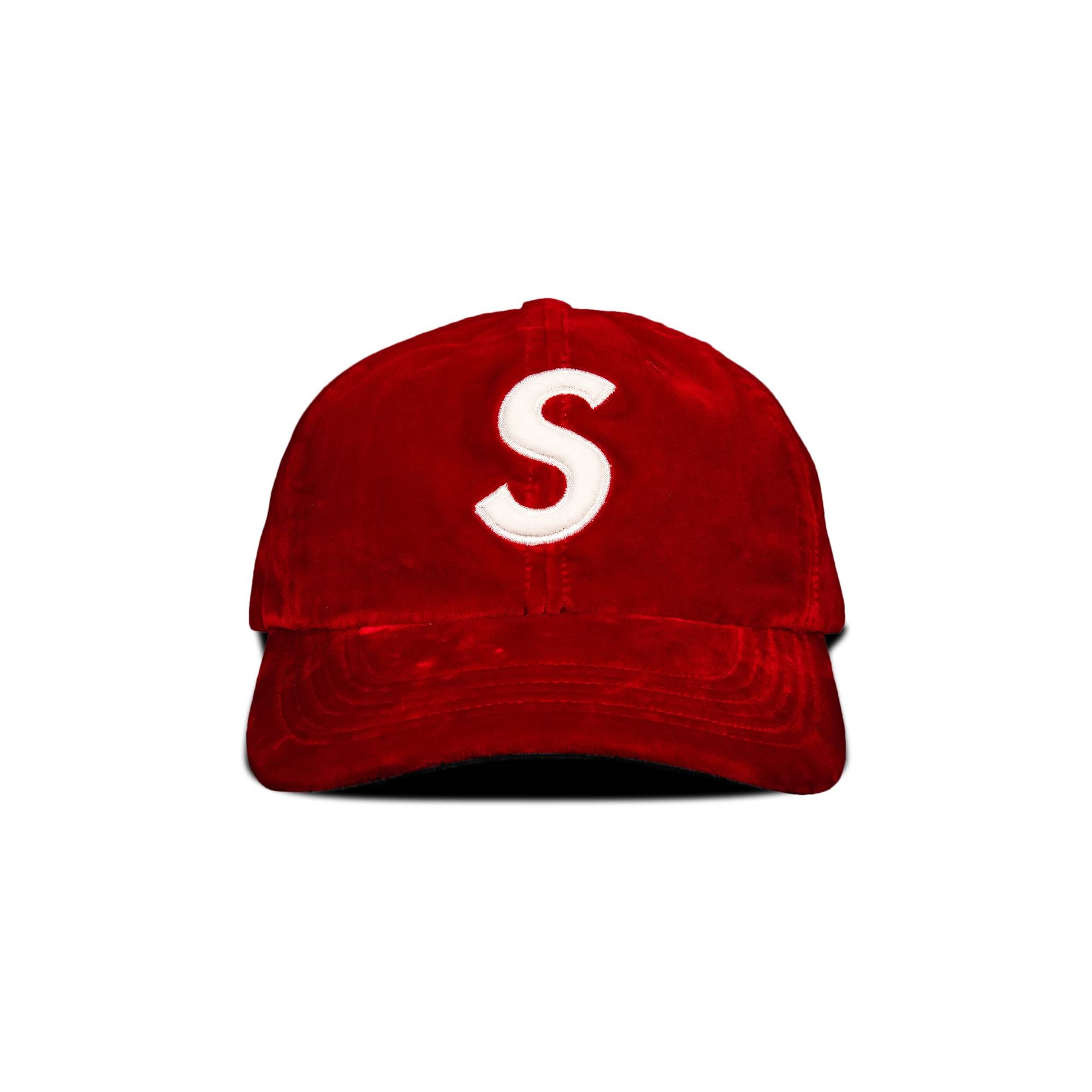 Supreme Velvet S Logo 6-Panel 'Red' - 1