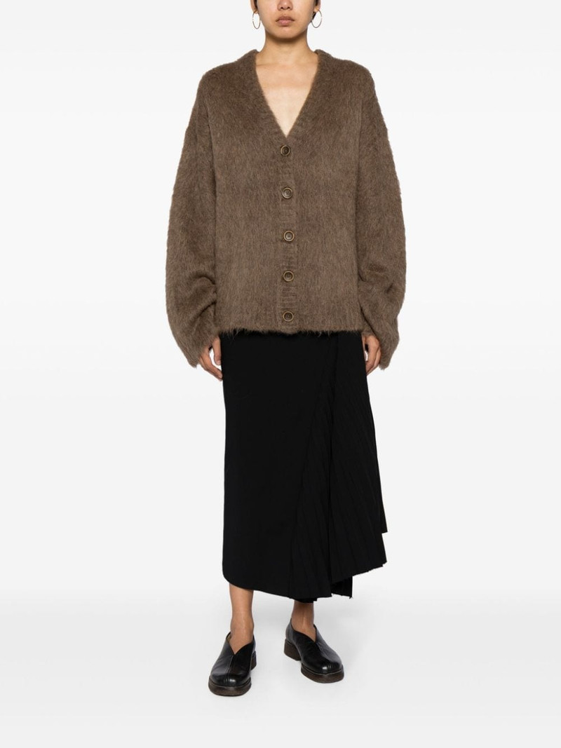 UMA WANG brushed V-neck cardigan outlook