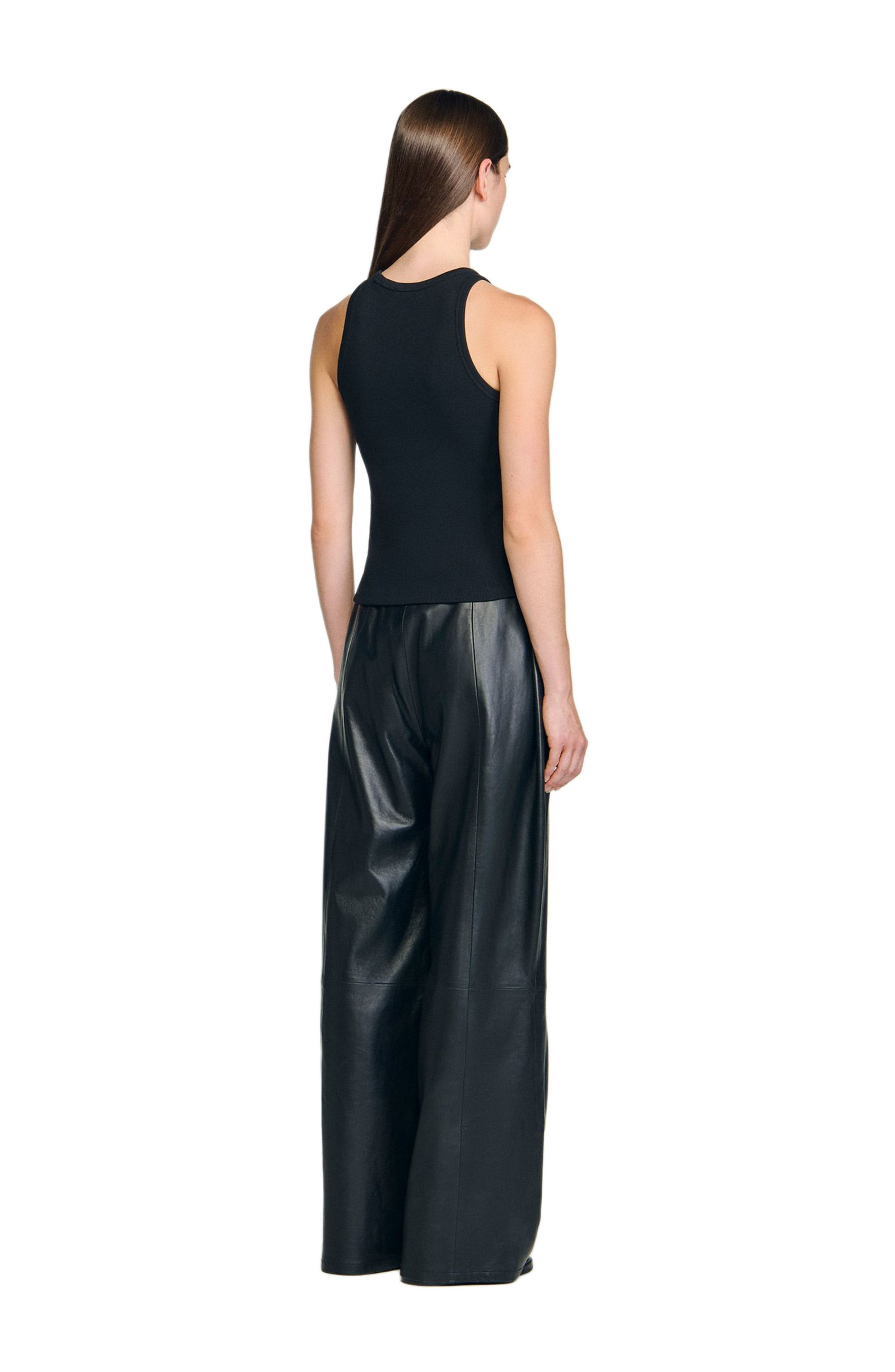 SANDRO Embroidered vest top in Black at Nordstrom - 2